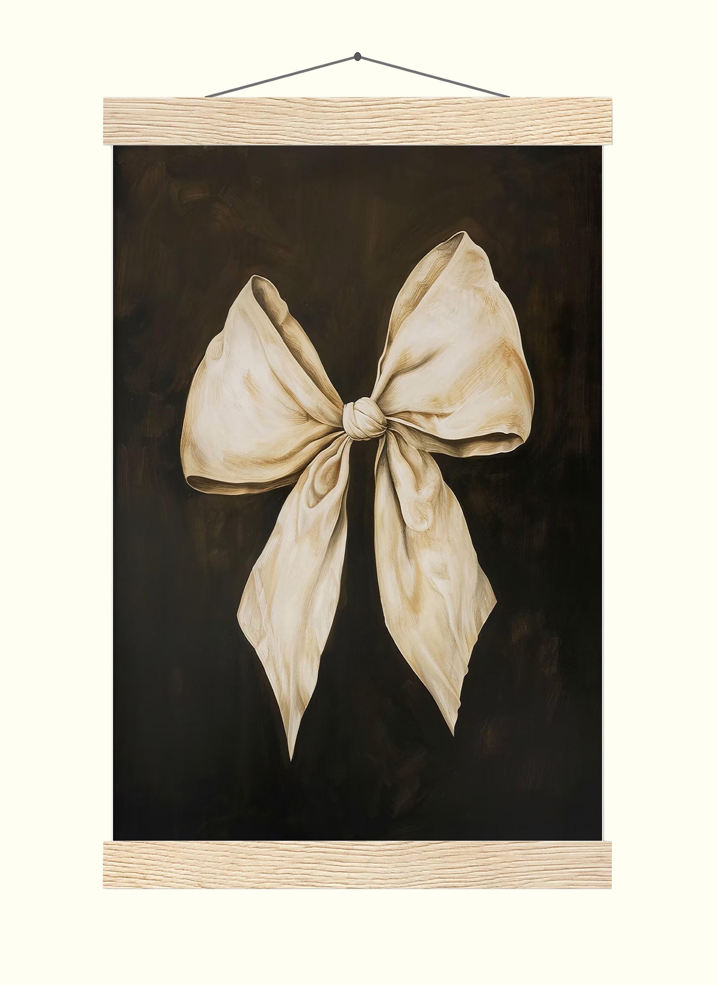 Antique Bow Oil Painting Print, Coquette Nursery Wall Art