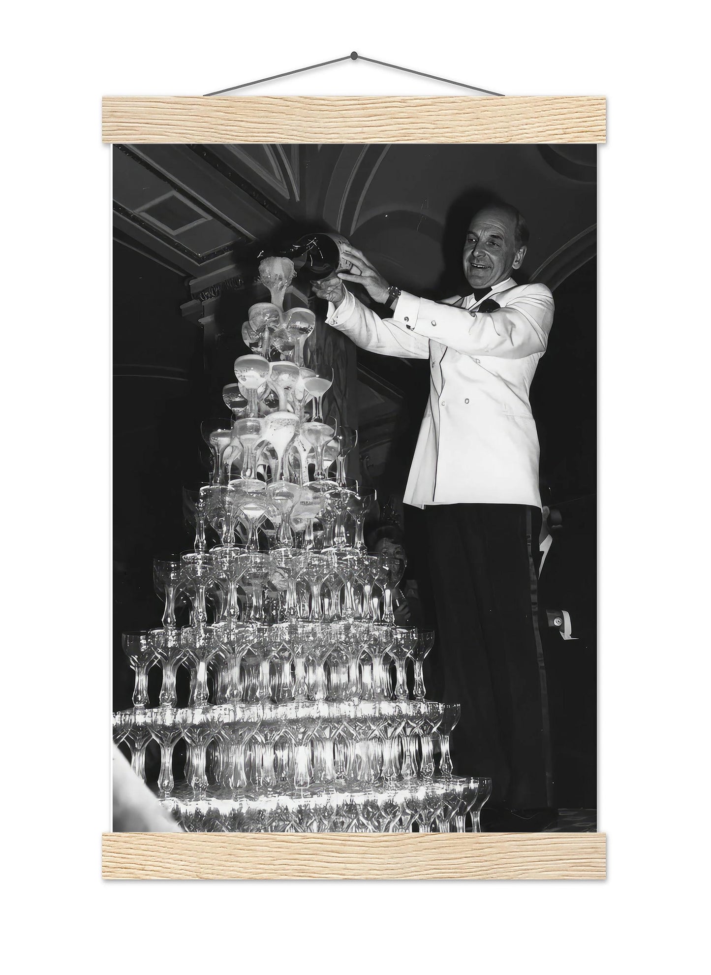 Champagne Tower Print 1920s Retro Bar Cart Decor