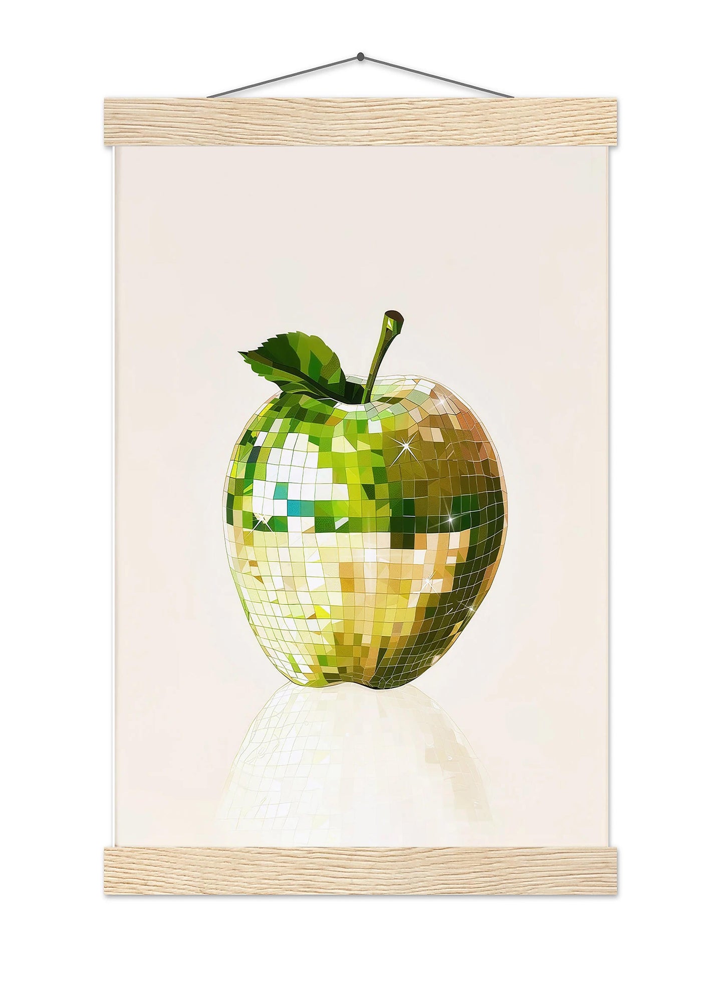 Disco Apple Art Print, Glam Kitchen Wall Decor