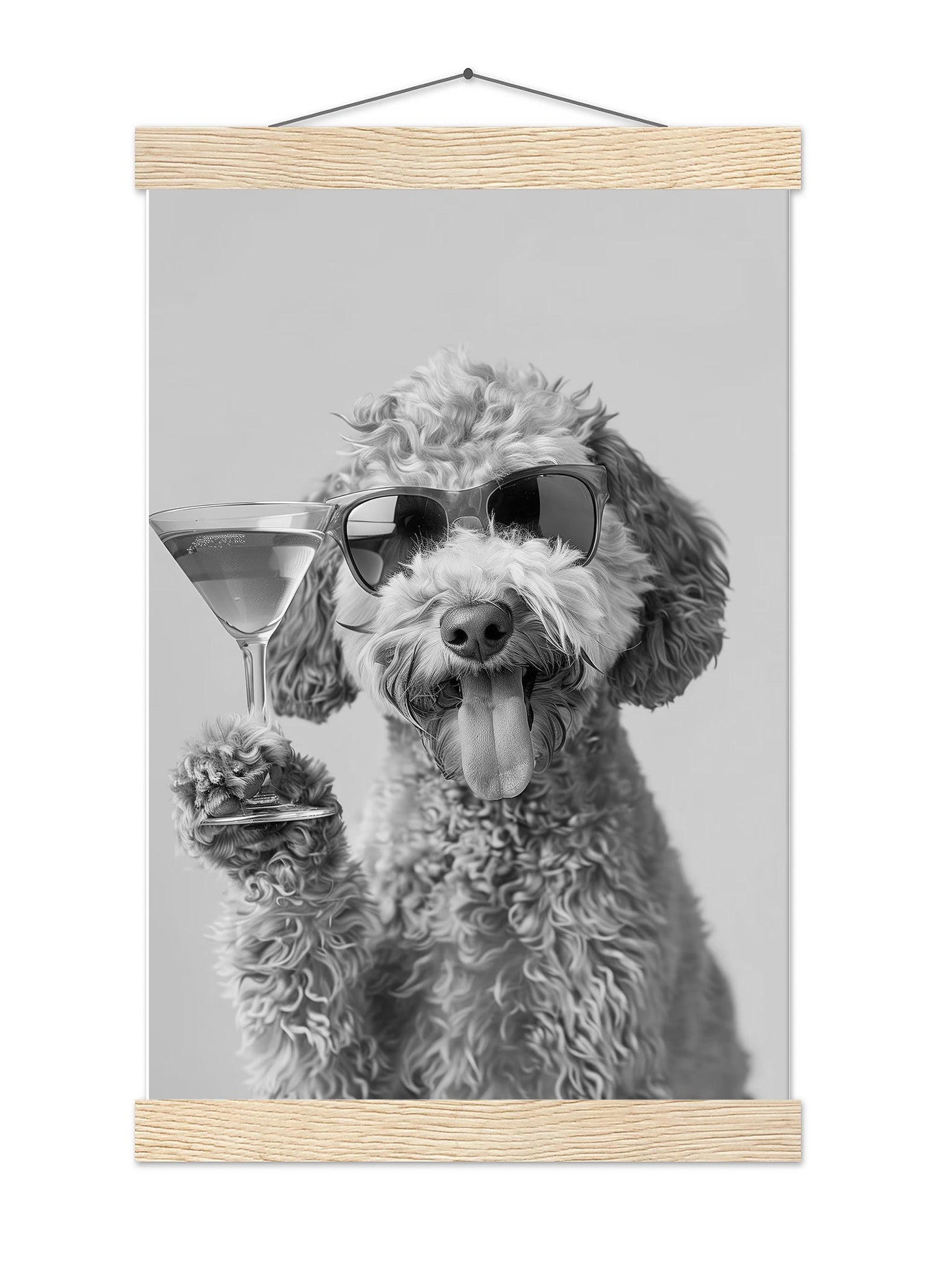 Funny Goldendoodle Martini Print Groodle Bar Cart Decor