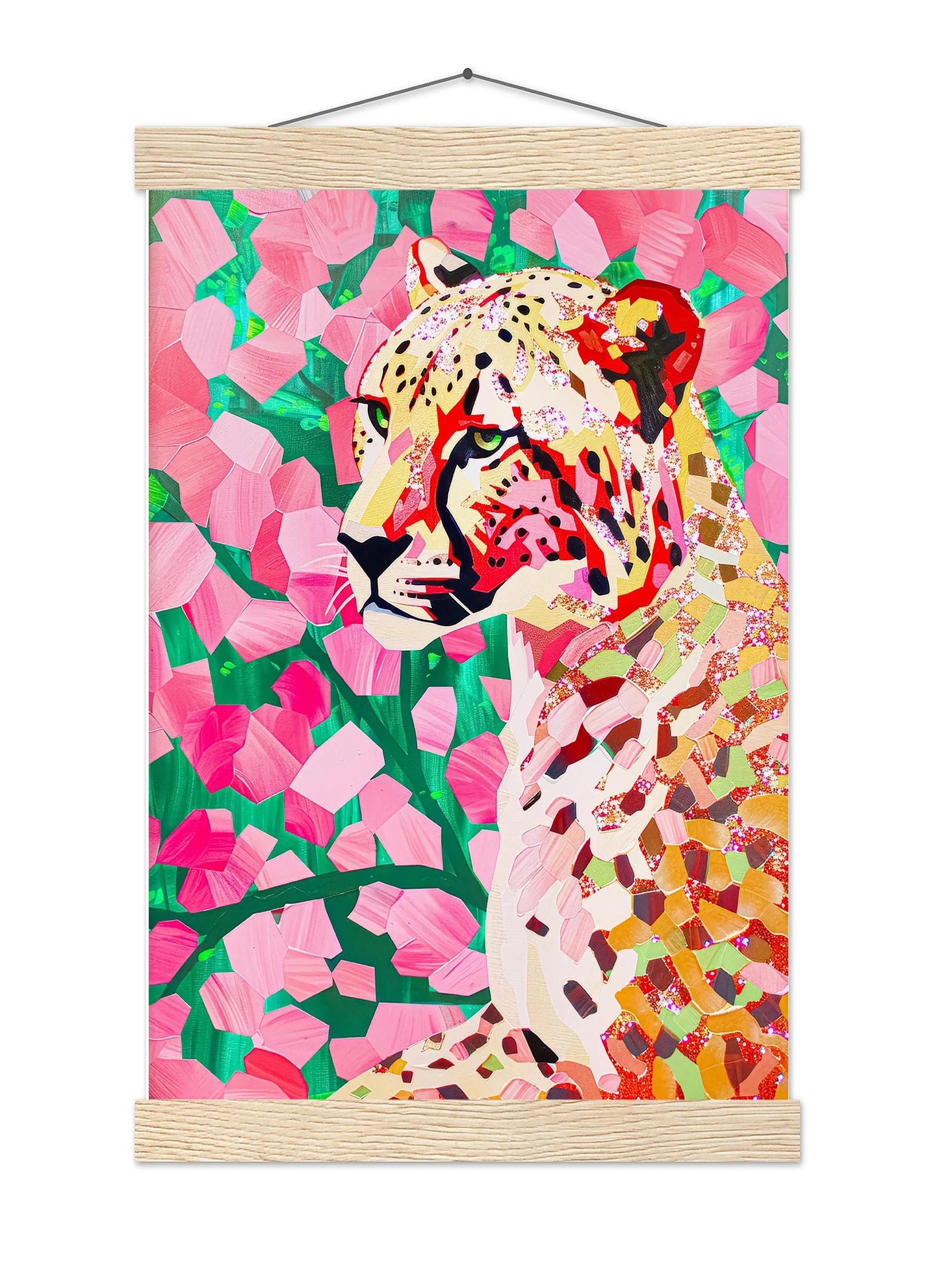 Pink Cheetah Art Print, Preppy Maximalist Decor