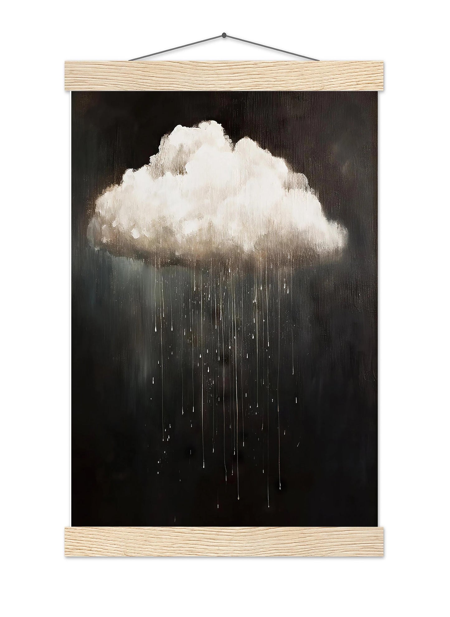 Rain Cloud Oil Painting, Vintage Dark Academia Wall Art