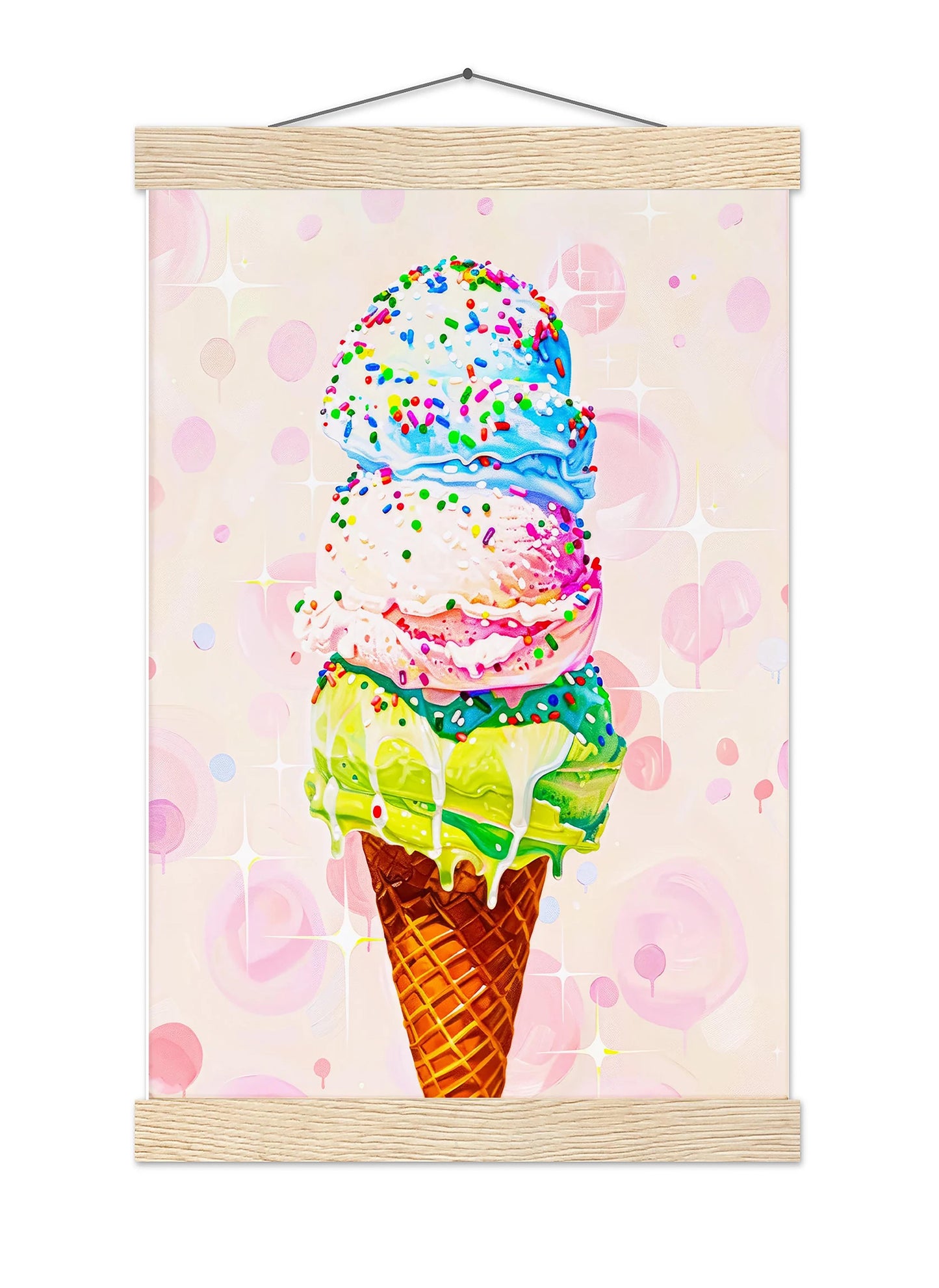 Vintage Ice Cream Art Print, Retro Foodie Poster
