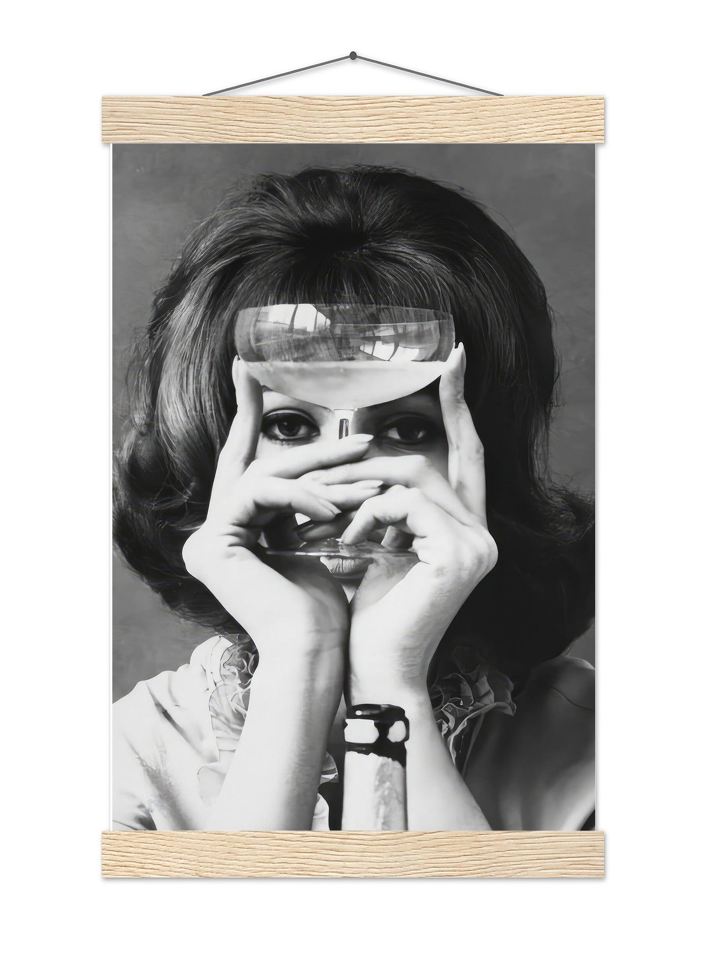 Woman with Wine Glass Print Retro Bar Cart Decor (Digital Download)