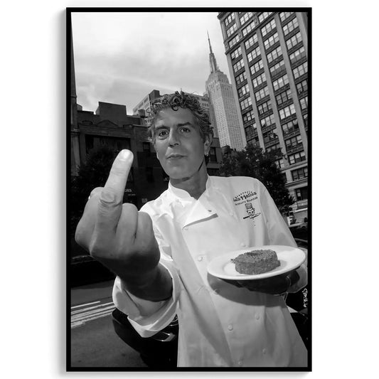 Anthony Bourdain, Photography Prints, Funky Wall Art, Kitchen Prints, Black and White Wall Art, Museum Quali