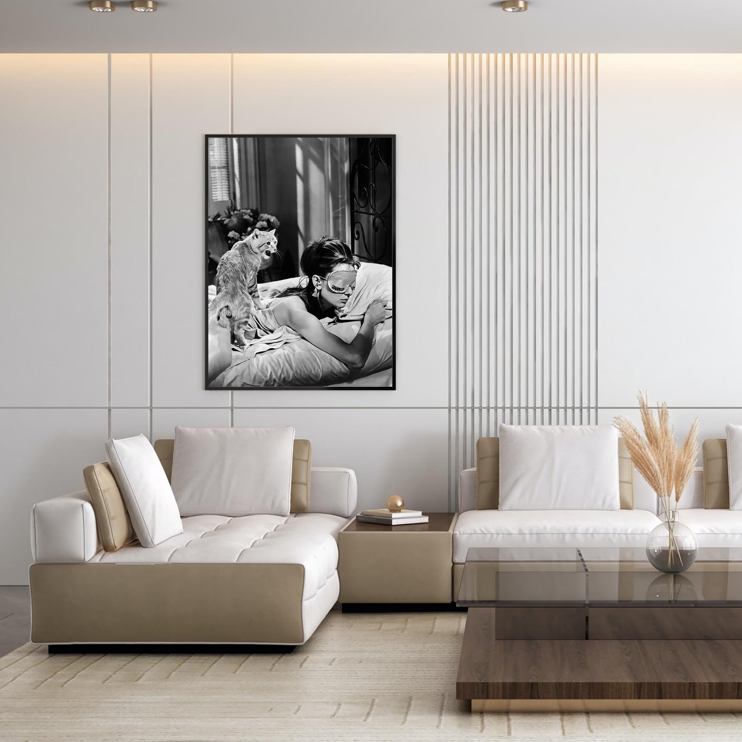 Audrey Hepburn Wall Art Breakfast at Tiffanys Poster, Black and White Print, Vintage Photo, Classic Hollywood Art - Retr