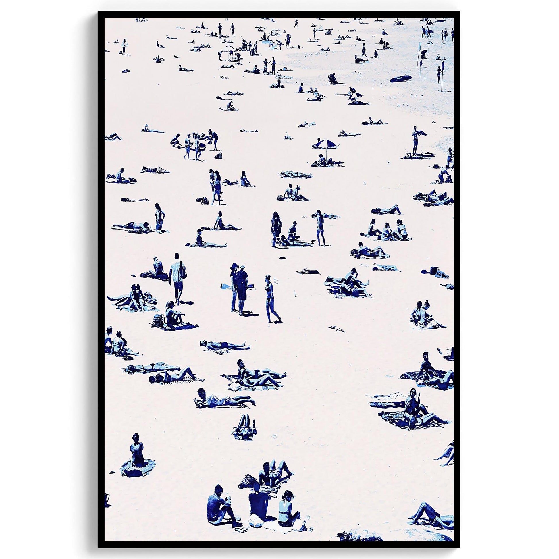 Blue Beach Print, Vintage Coastal Wall Art