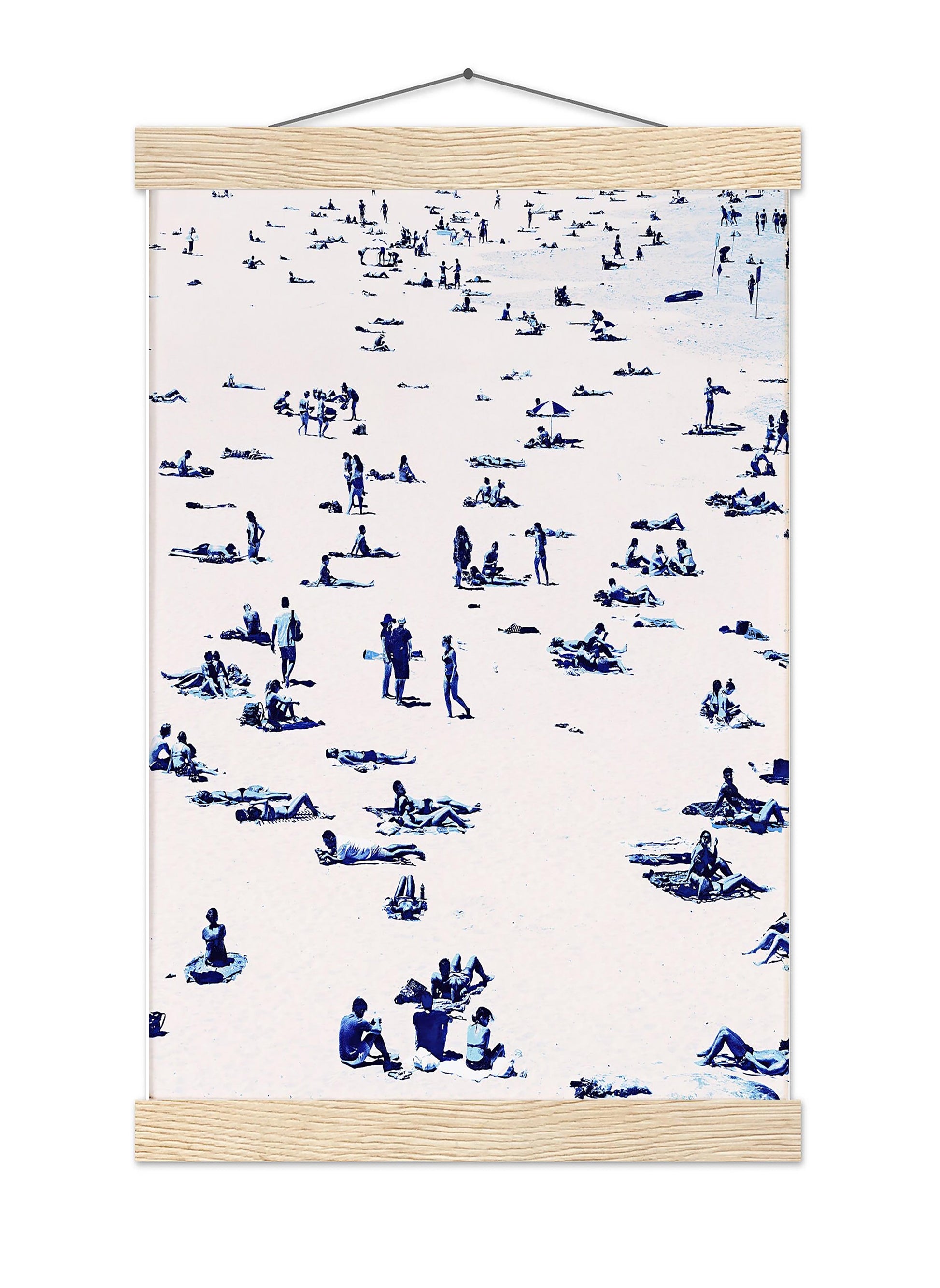 Blue Beach Print, Vintage Coastal Wall Art