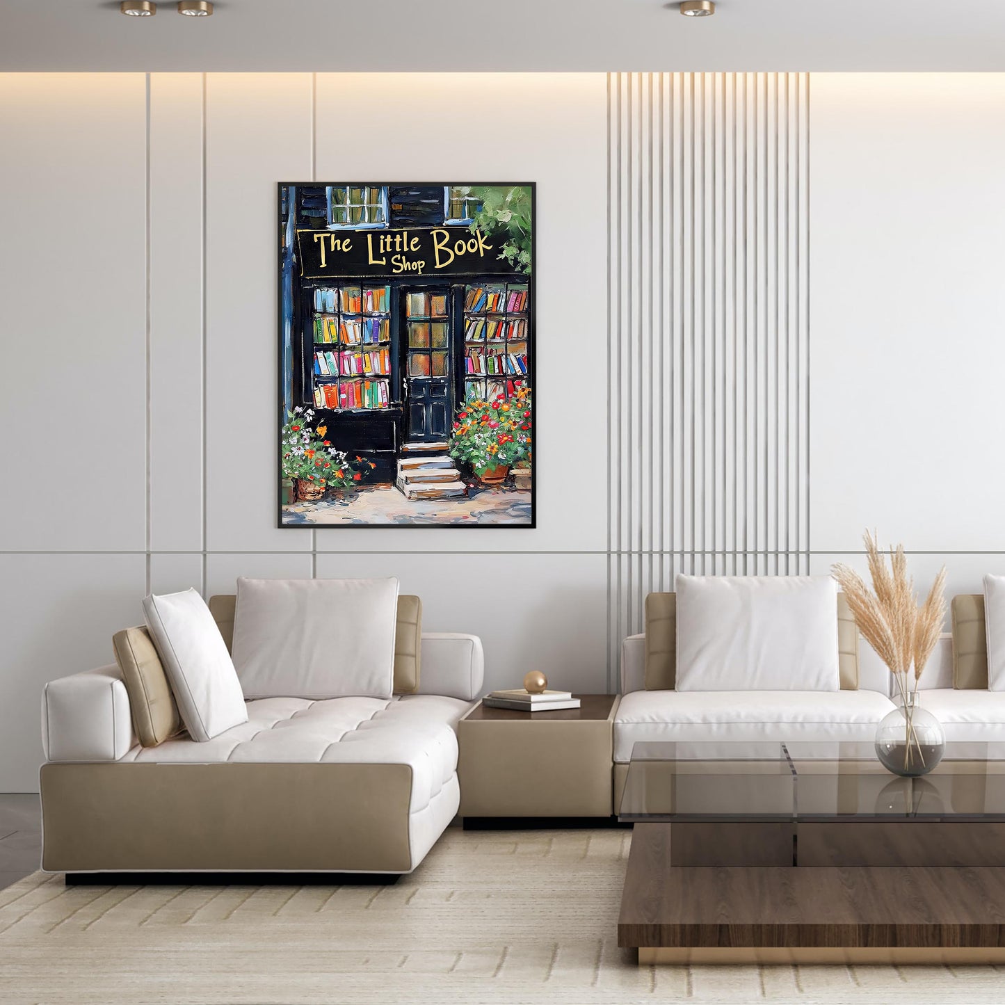 Bookstore Painting Art Print, The Little Book Shop