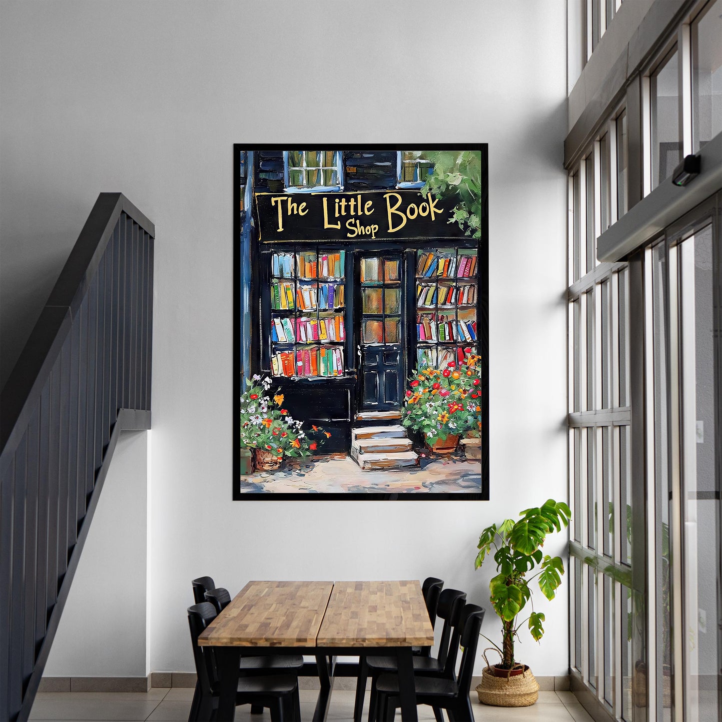 Bookstore Painting Art Print, The Little Book Shop