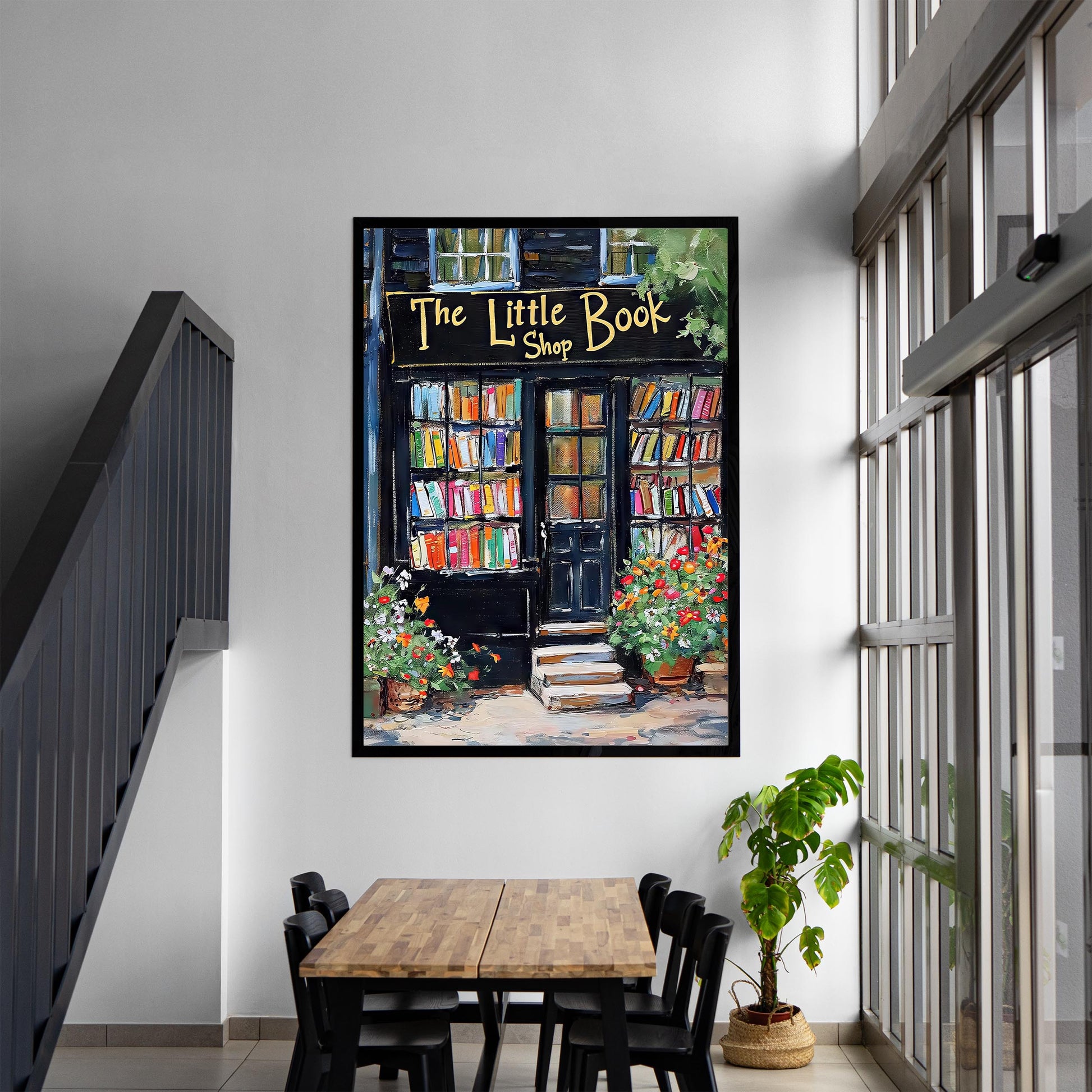 Bookstore Painting Art Print, The Little Book Shop