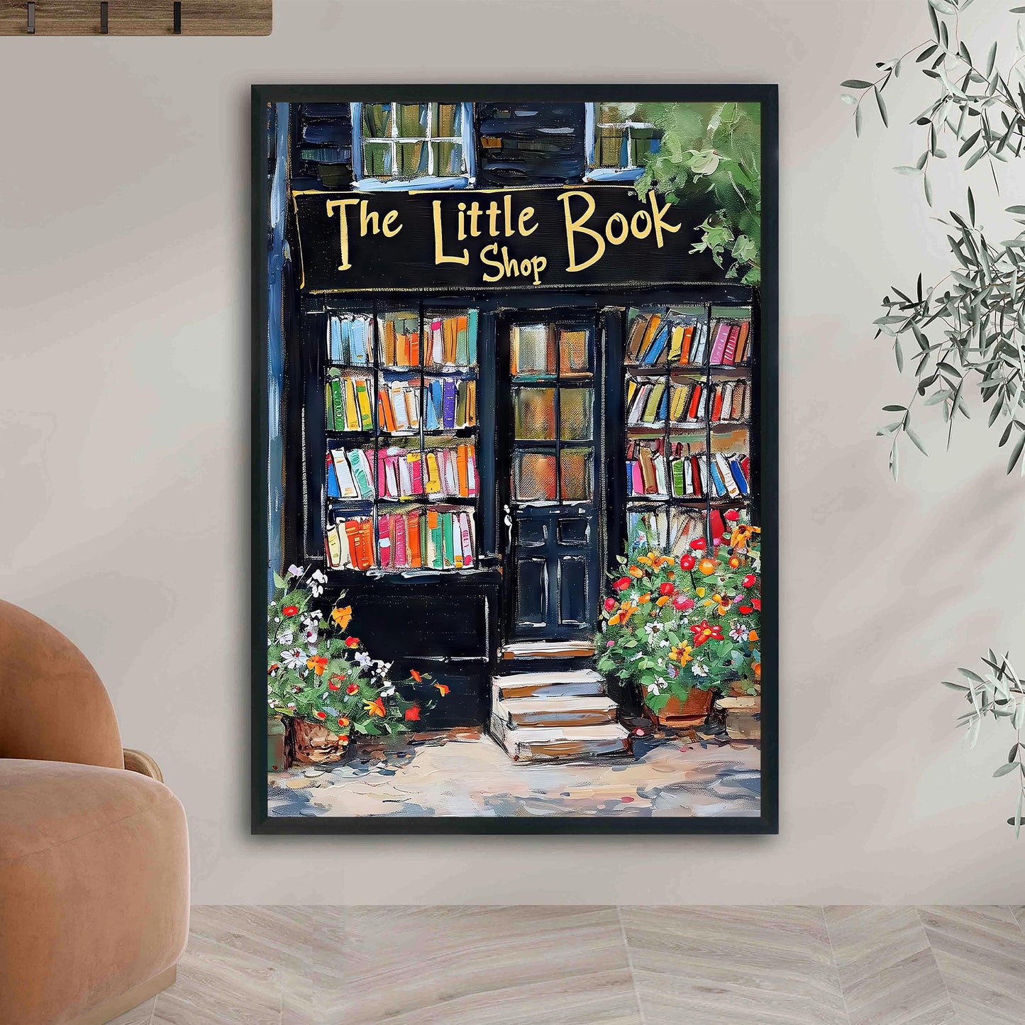Bookstore Painting Art Print, The Little Book Shop