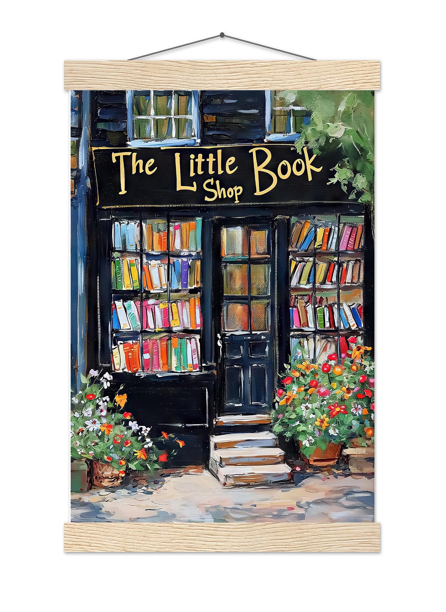 Bookstore Painting Art Print, The Little Book Shop