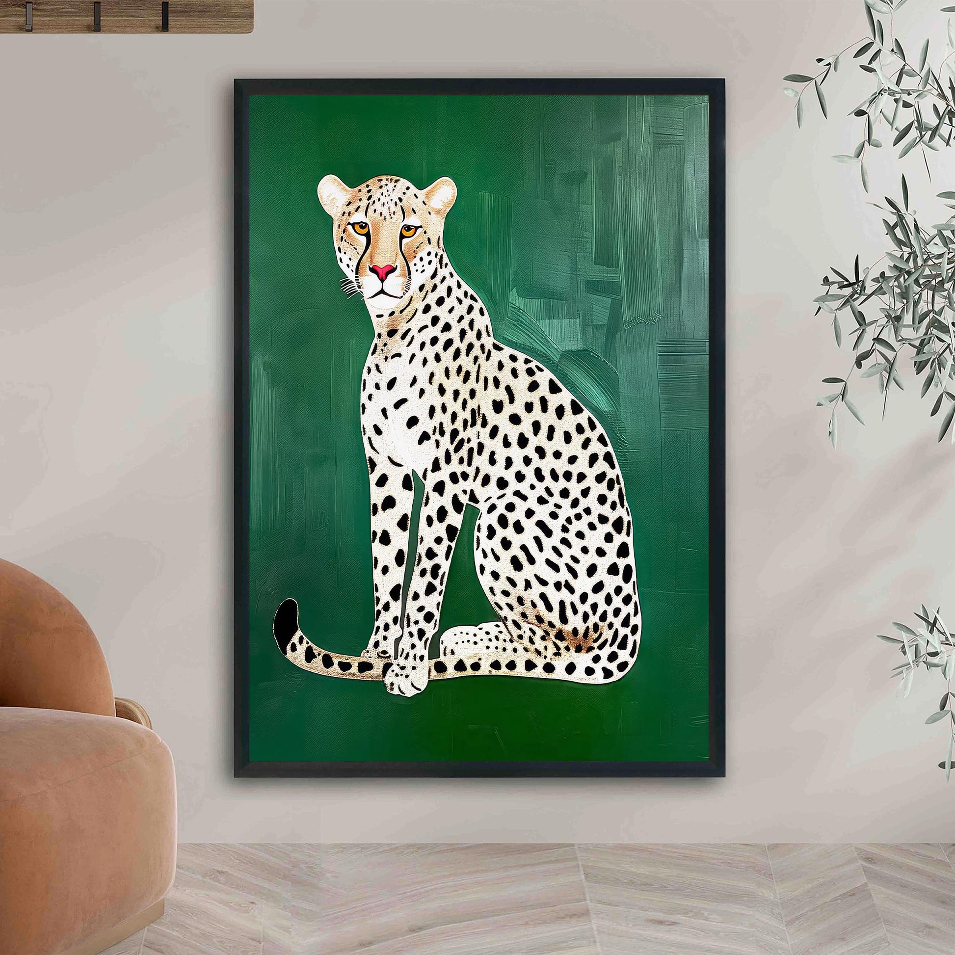 Cheetah Art Print, Glam Leopard Wall Decor