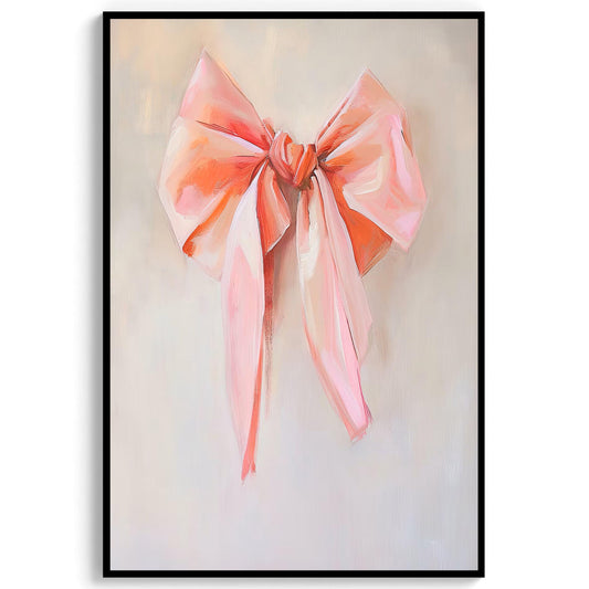 Coquette Pink Bow Vintage Art Print, Girly Apartment Decor