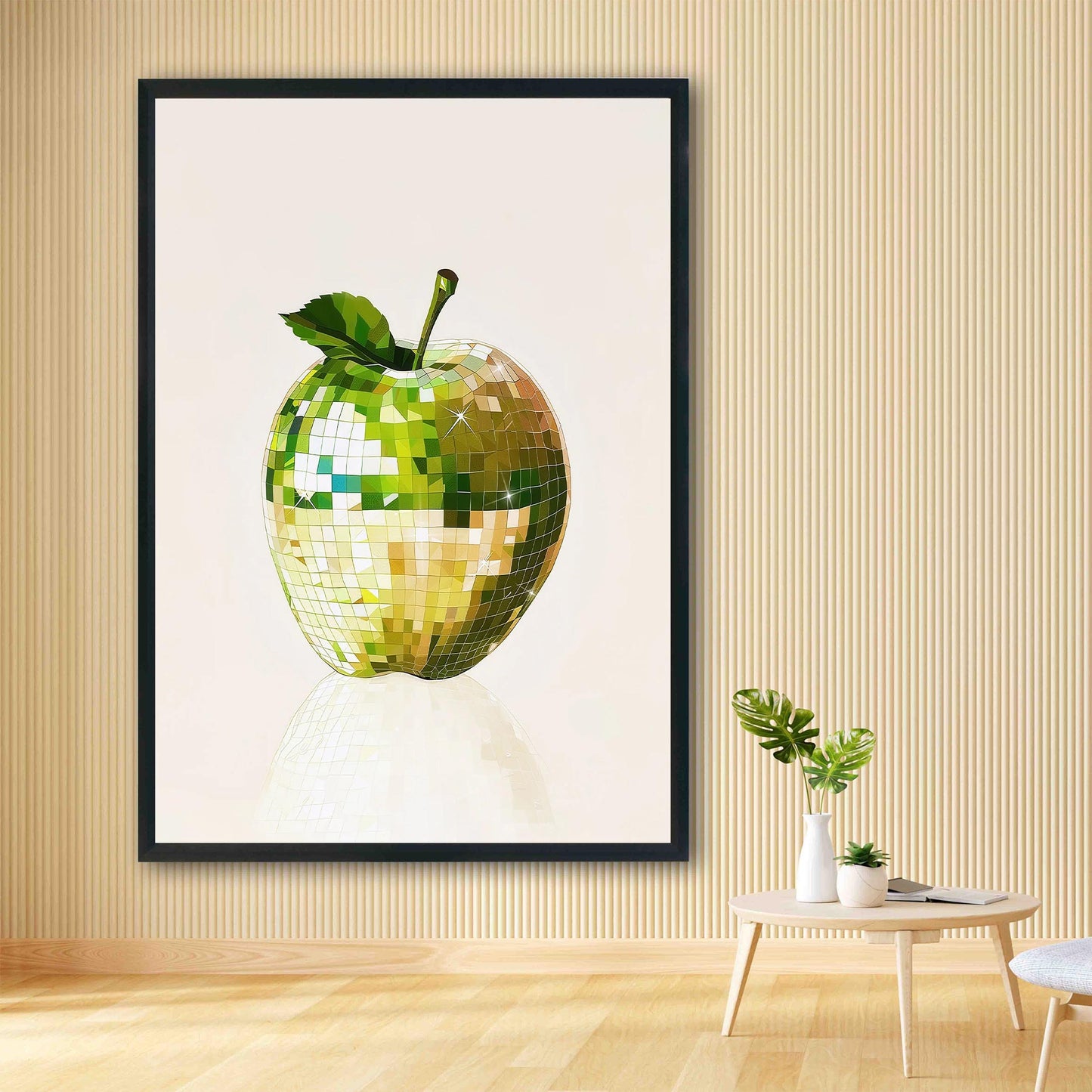 Disco Apple Art Print, Glam Kitchen Wall Decor