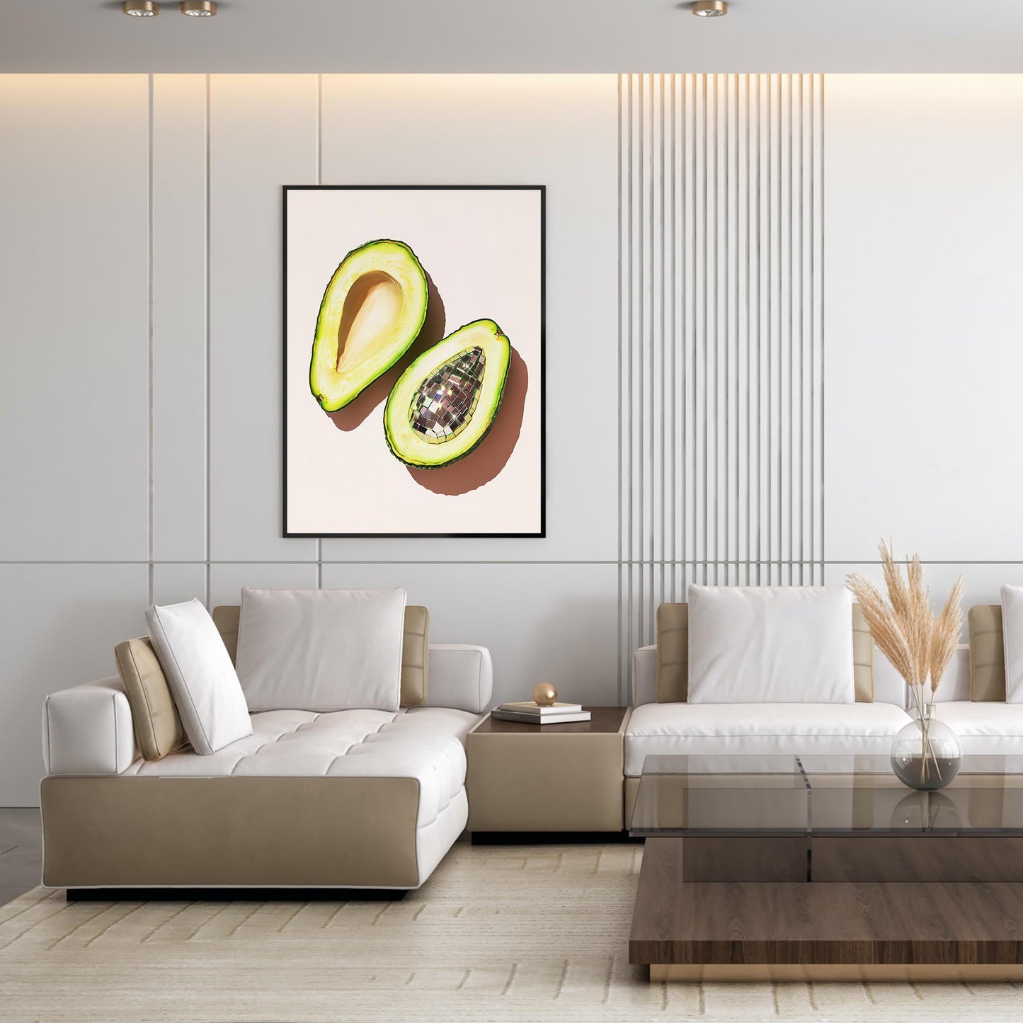 Disco Ball Avocado Art Print, Trendy Kitchen Wall Decor