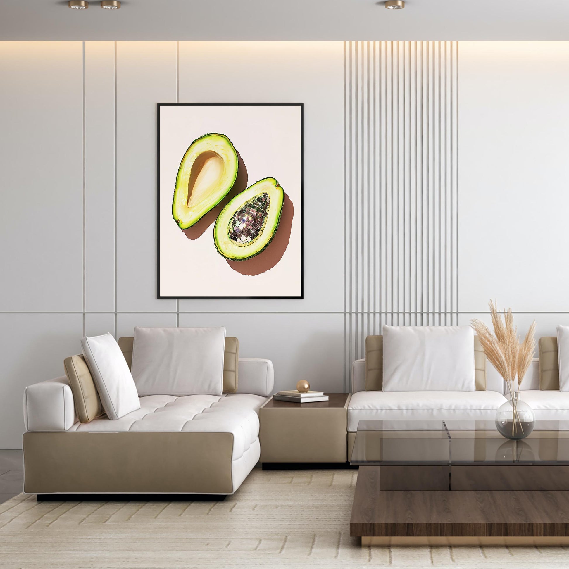 Disco Ball Avocado Art Print, Trendy Kitchen Wall Decor
