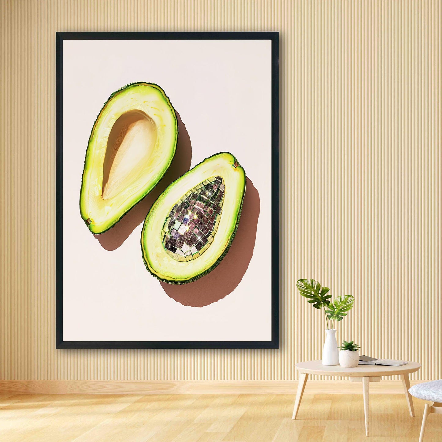Disco Ball Avocado Art Print, Trendy Kitchen Wall Decor