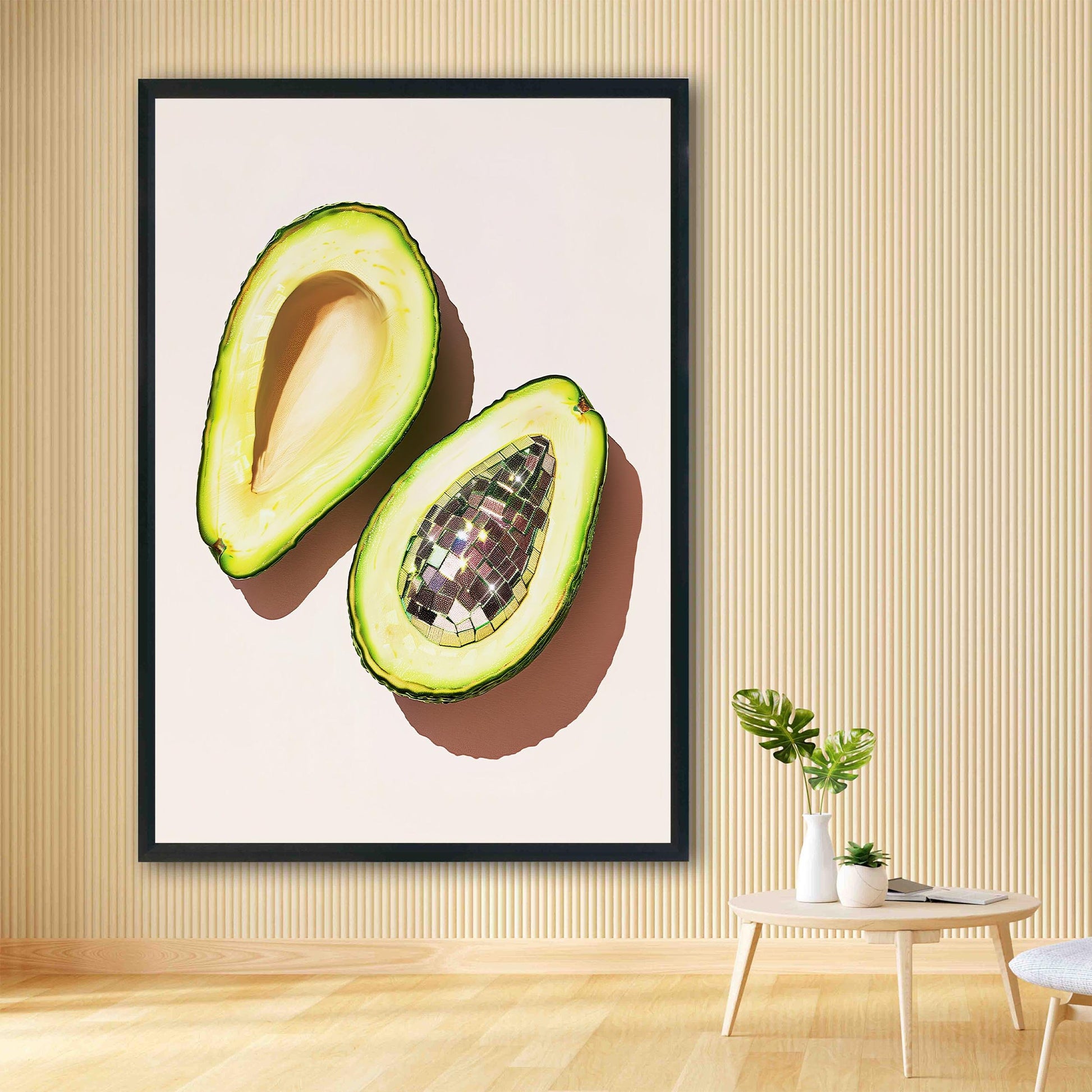 Disco Ball Avocado Art Print, Trendy Kitchen Wall Decor
