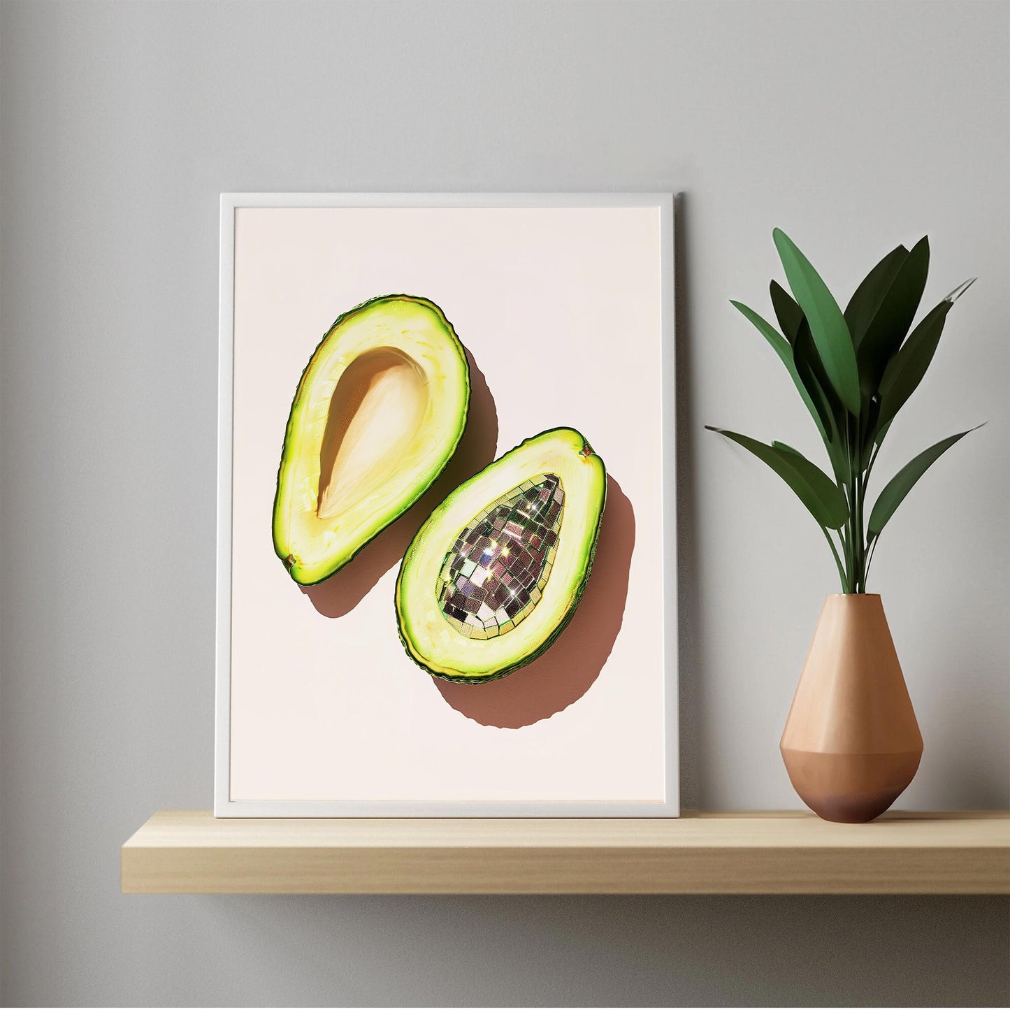Disco Ball Avocado Art Print, Trendy Kitchen Wall Decor