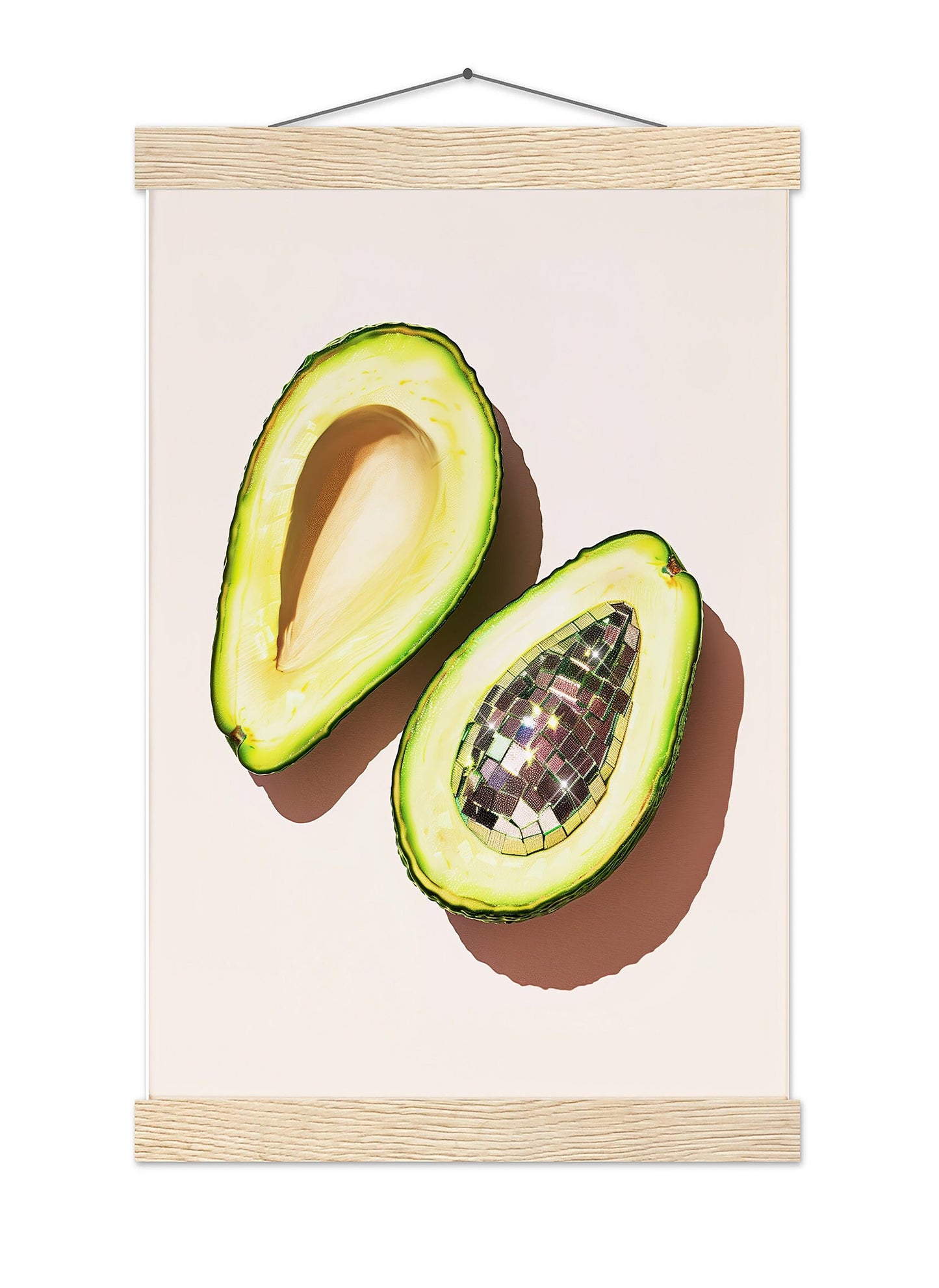 Disco Ball Avocado Art Print, Trendy Kitchen Wall Decor