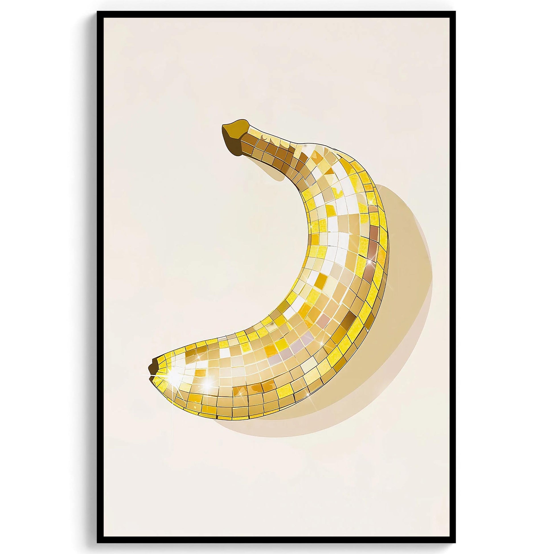 Disco Ball Banana Art Print, Trendy Kitchen Wall Decor