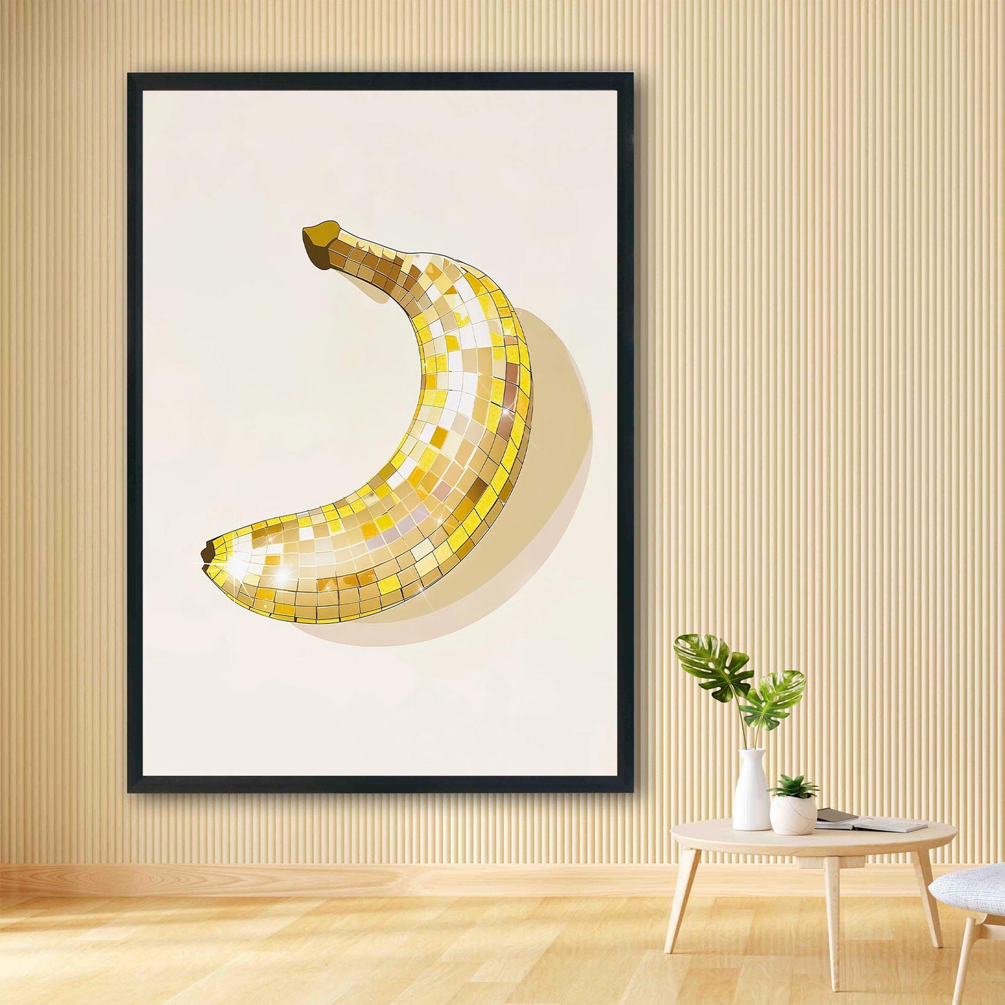 Disco Ball Banana Art Print, Trendy Kitchen Wall Decor