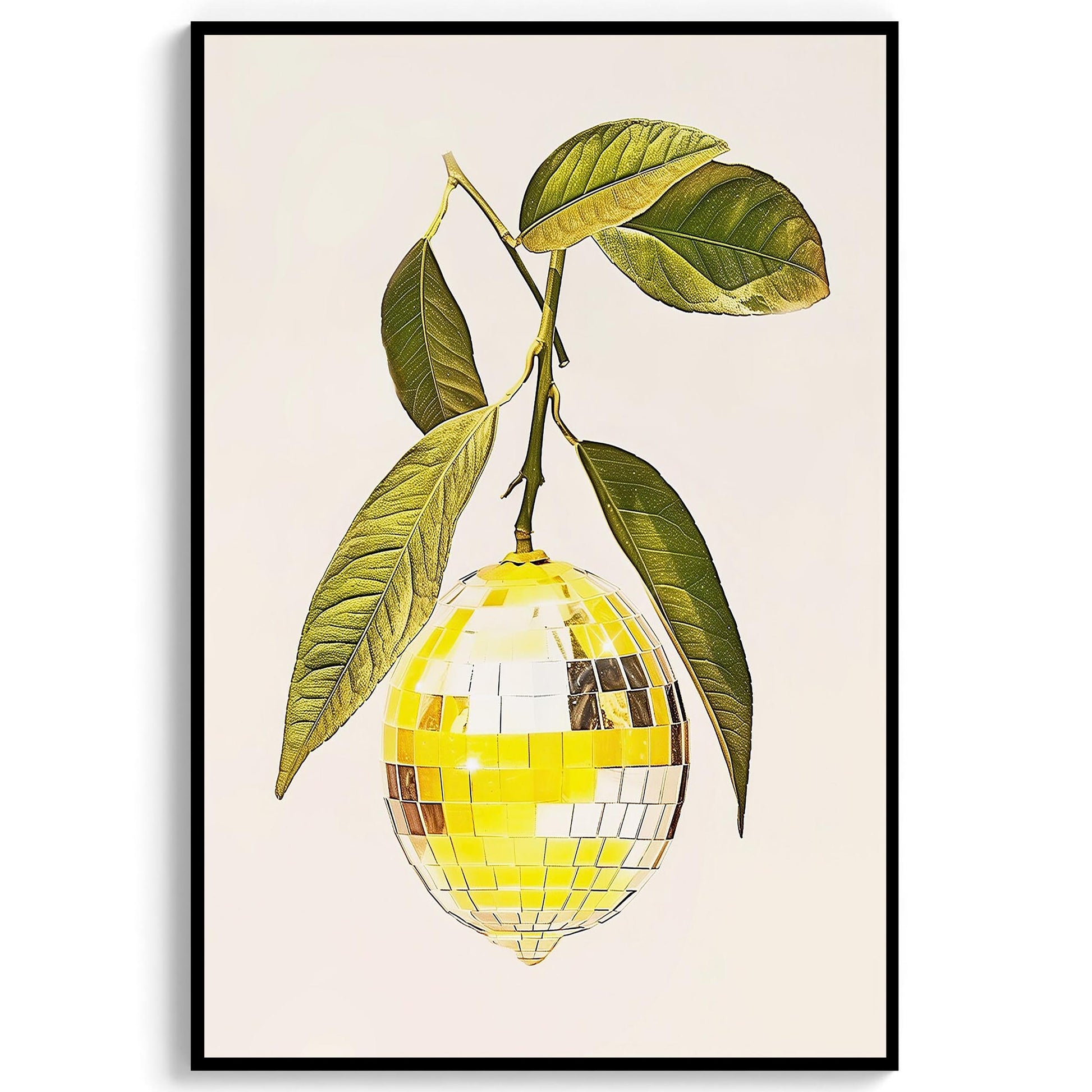 Disco Ball Lemon Art Print, Trendy Kitchen Wall Decor