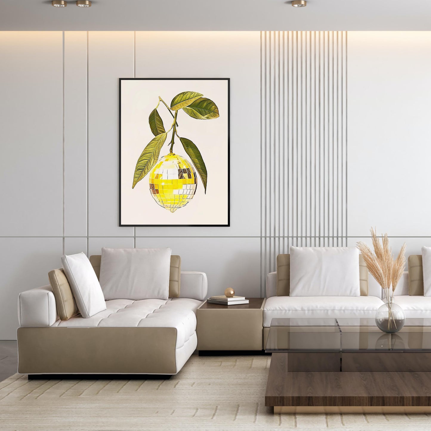Disco Ball Lemon Art Print, Trendy Kitchen Wall Decor