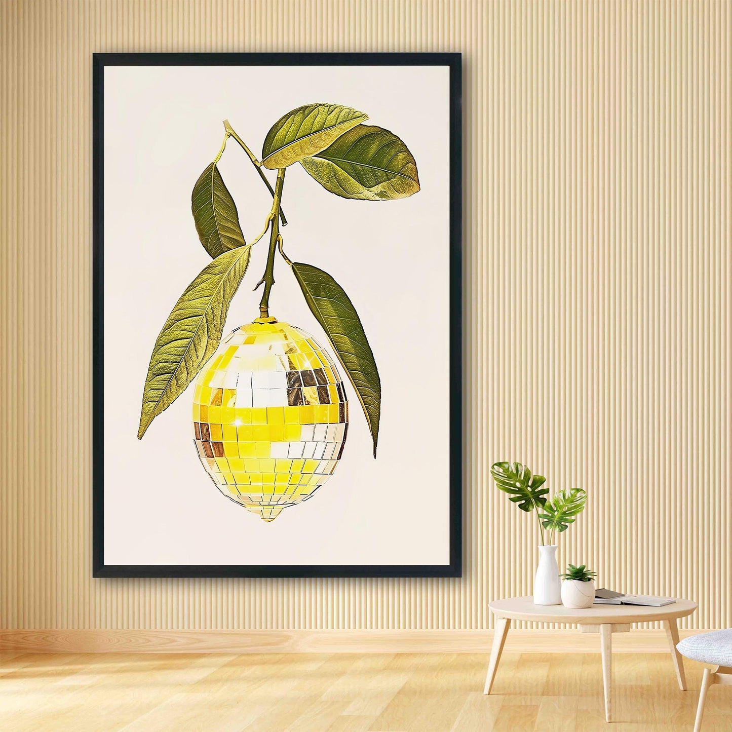 Disco Ball Lemon Art Print, Trendy Kitchen Wall Decor