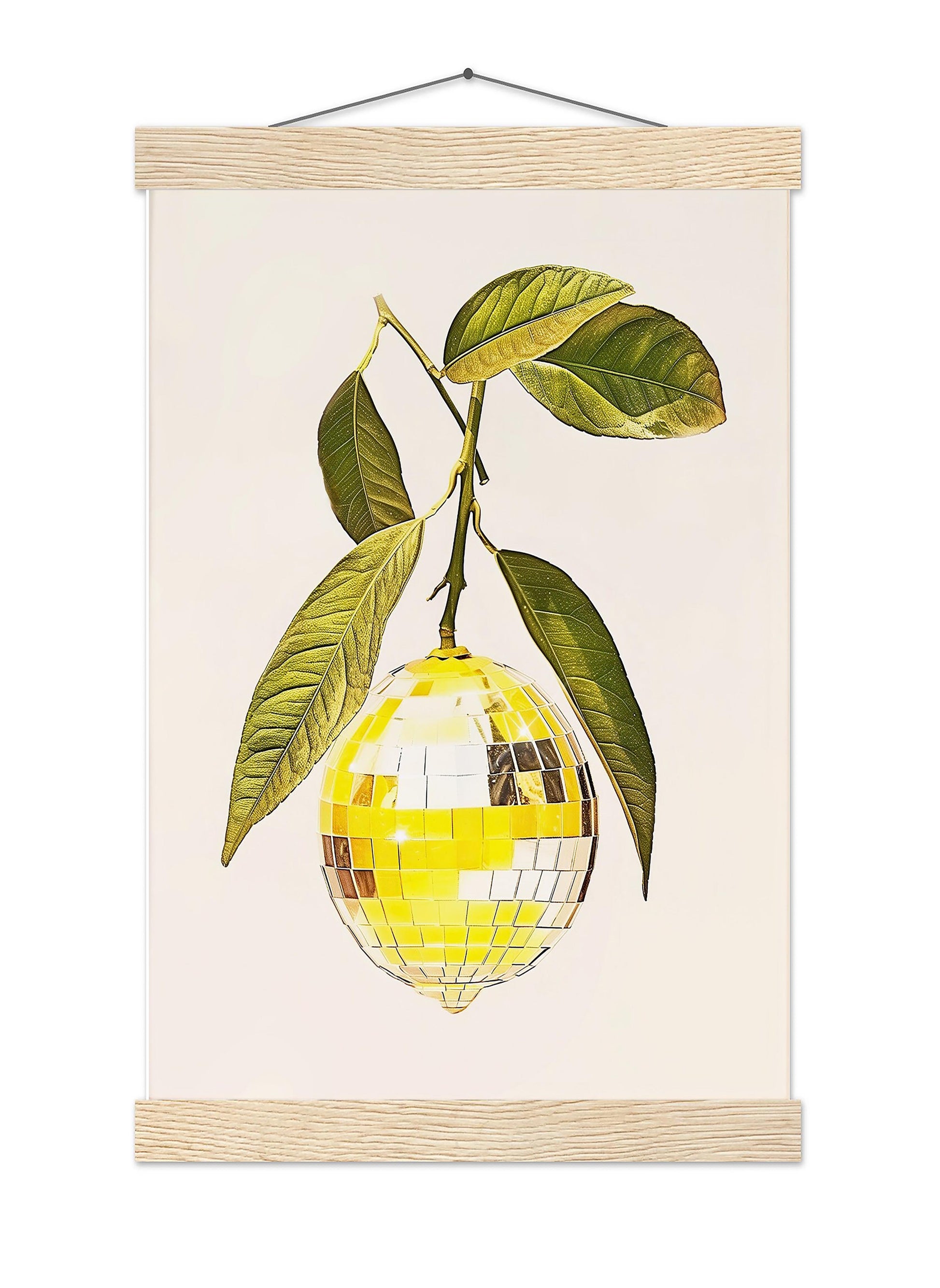 Disco Ball Lemon Art Print, Trendy Kitchen Wall Decor
