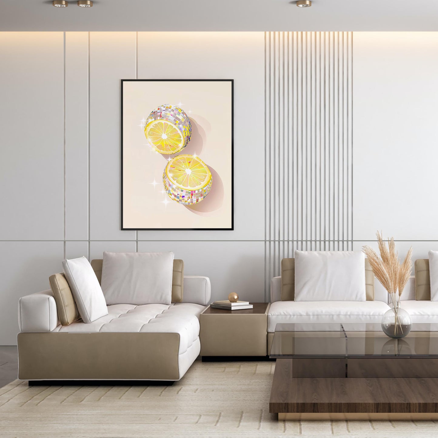 Disco Ball Lemons Art Print, Trendy Kitchen Decor
