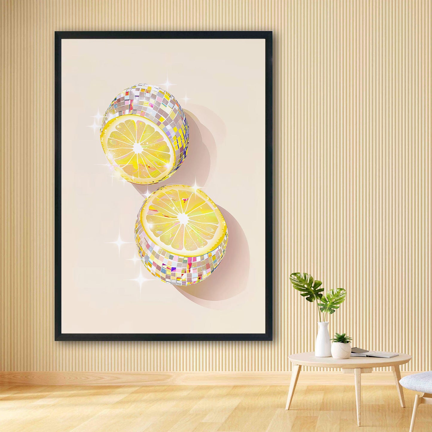 Disco Ball Lemons Art Print, Trendy Kitchen Decor