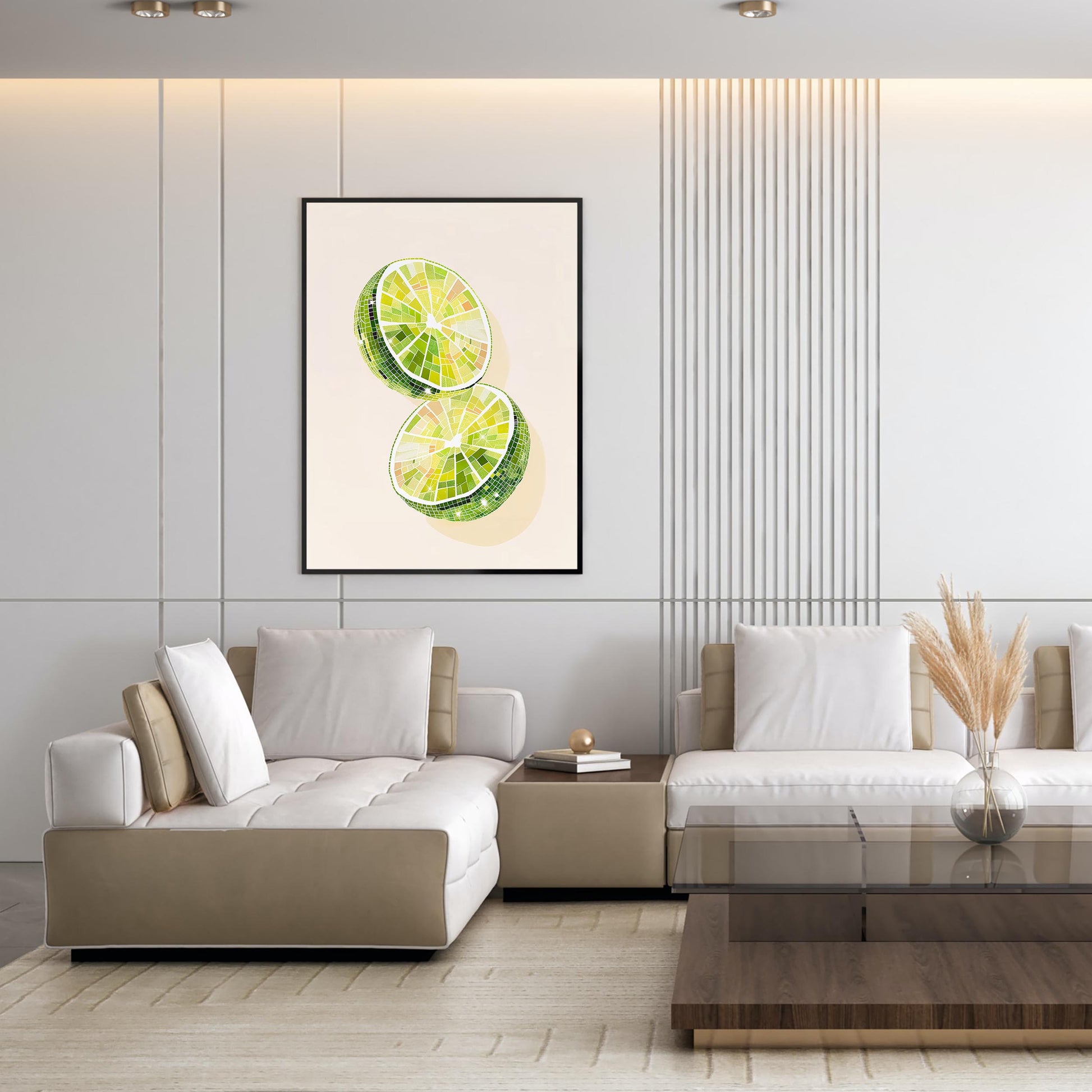 Disco Ball Limes Art Print, Trendy Kitchen Wall Decor