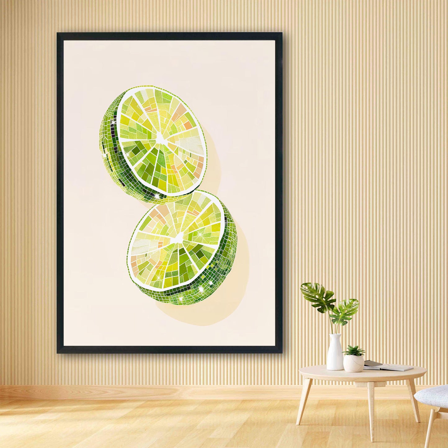 Disco Ball Limes Art Print, Trendy Kitchen Wall Decor