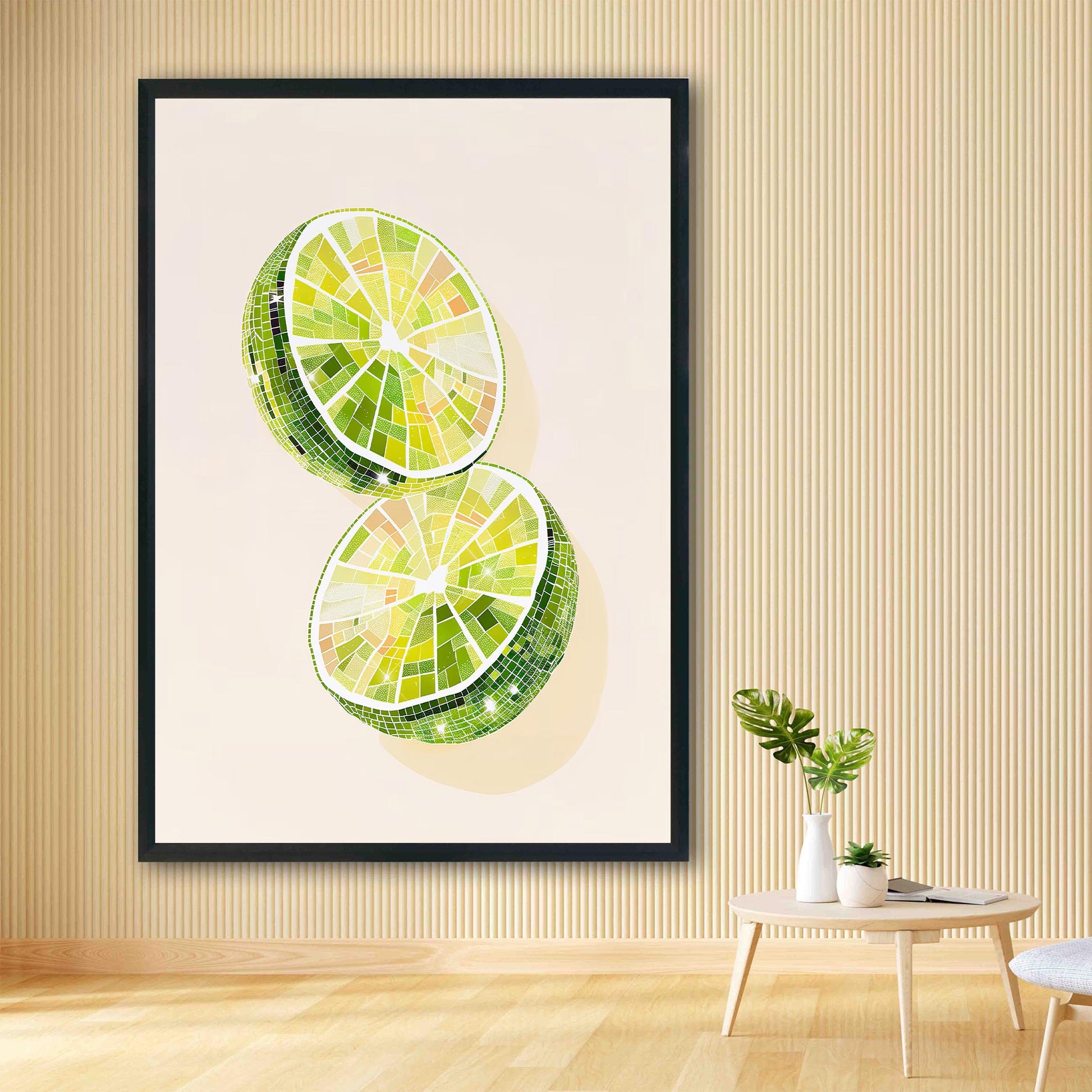 Disco Ball Limes Art Print, Trendy Kitchen Wall Decor