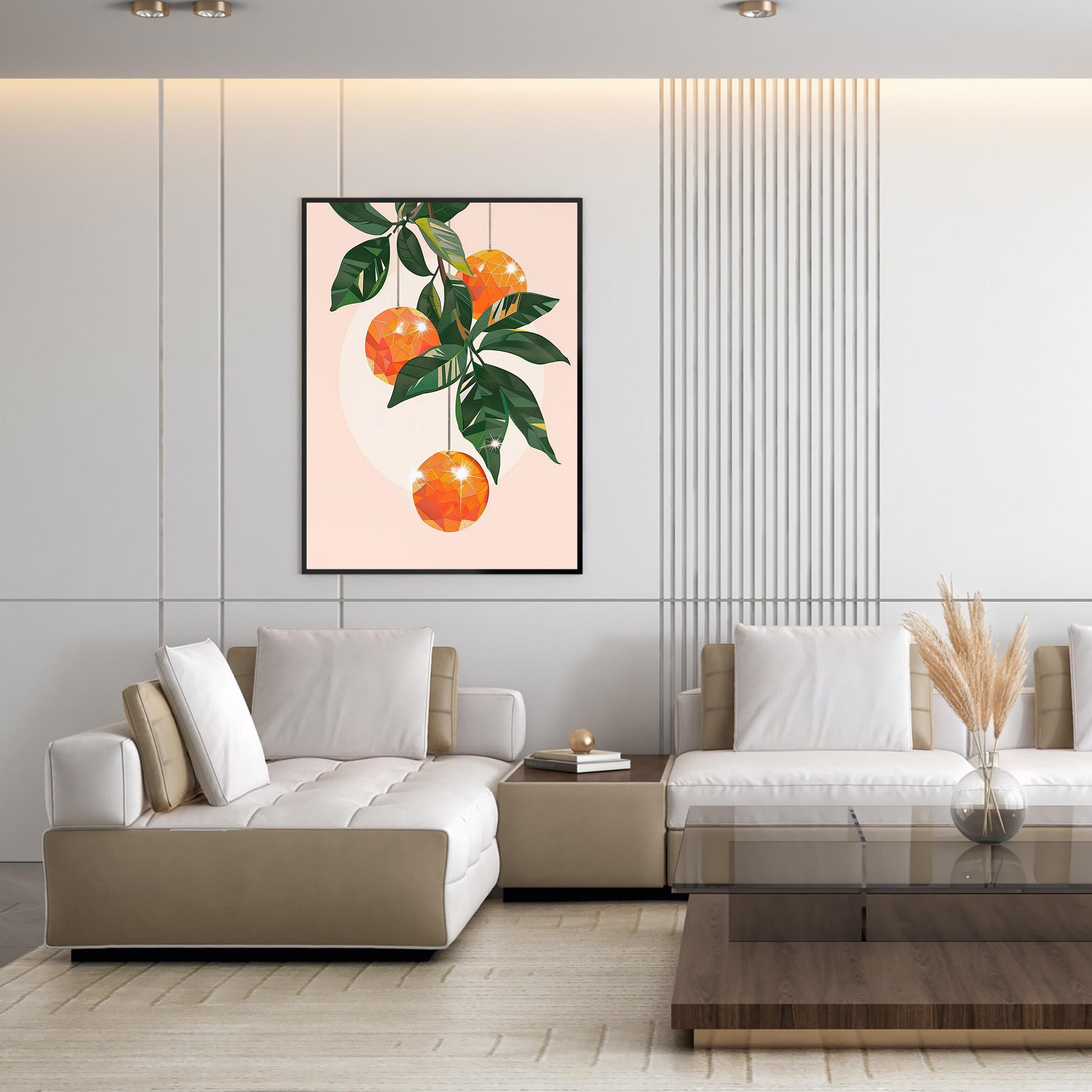 Disco Ball Oranges Art Print, Trendy Kitchen Decor