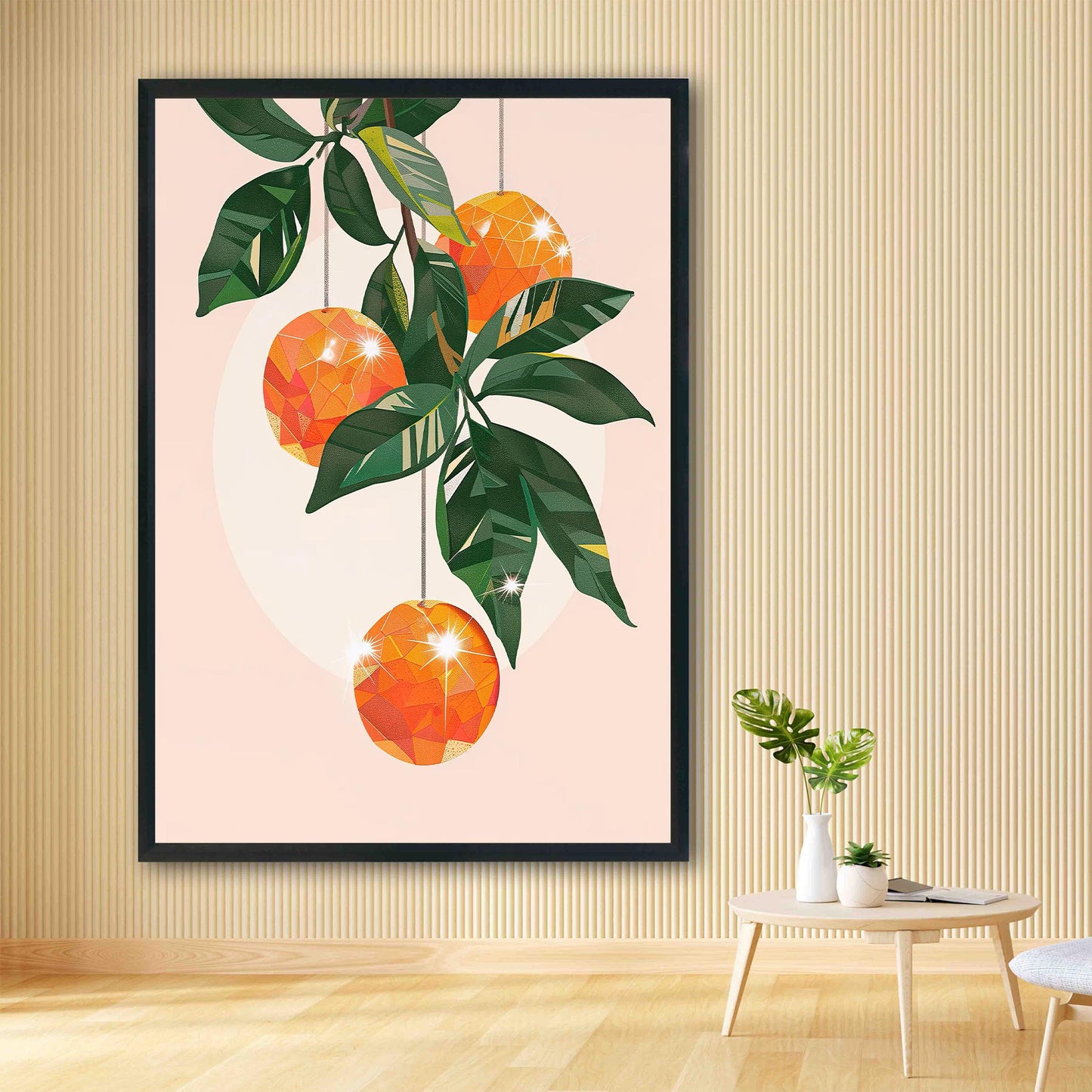 Disco Ball Oranges Art Print, Trendy Kitchen Decor