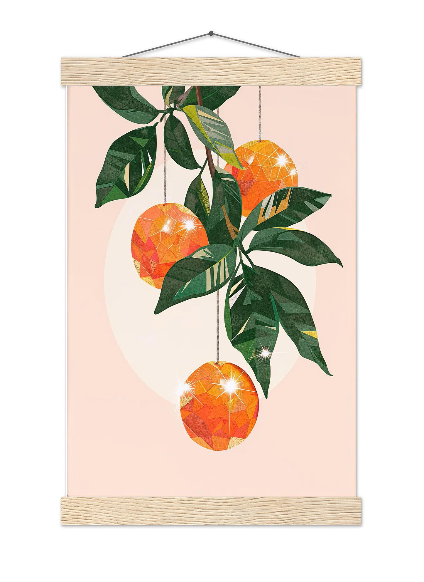 Disco Ball Oranges Art Print, Trendy Kitchen Decor