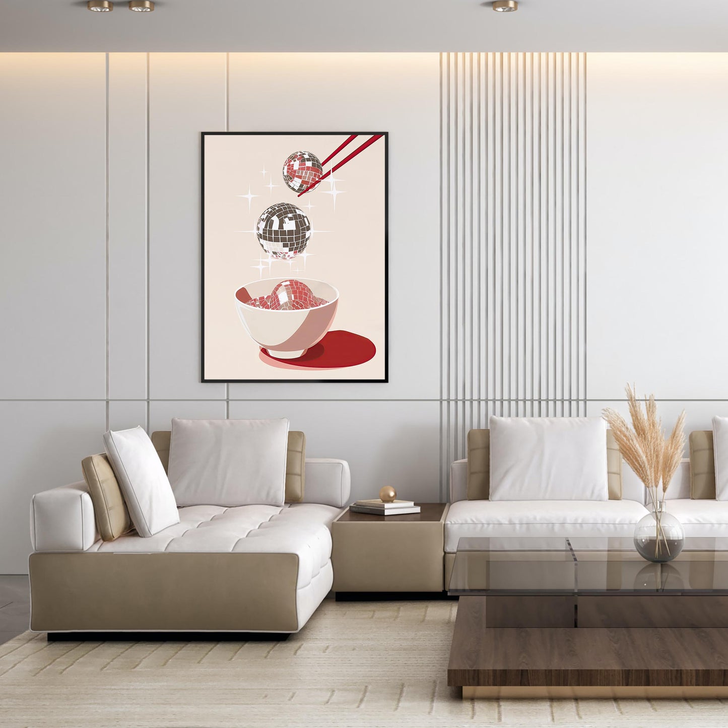 Disco Ball Soup Art Print, Trendy Dorm Decor