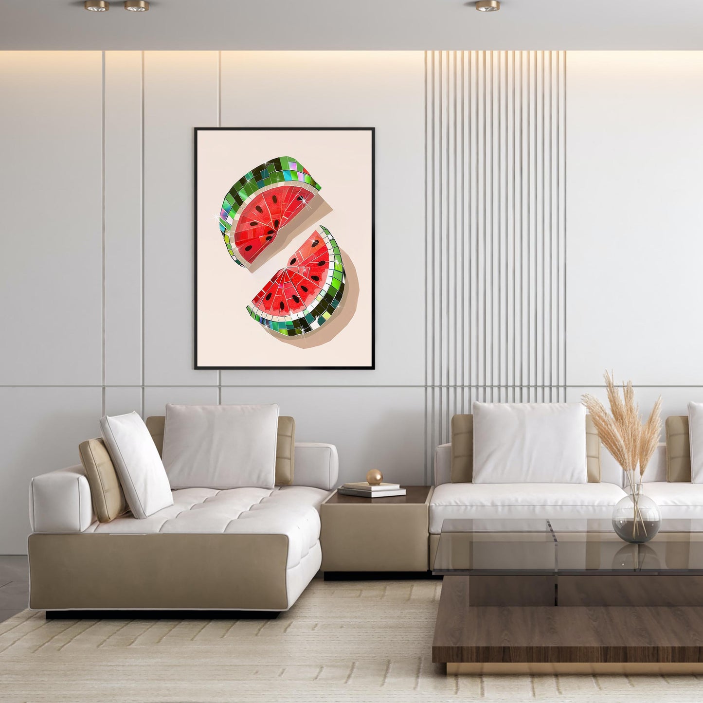 Disco Ball Watermelon Art Print, Trendy Kitchen Wall Decor