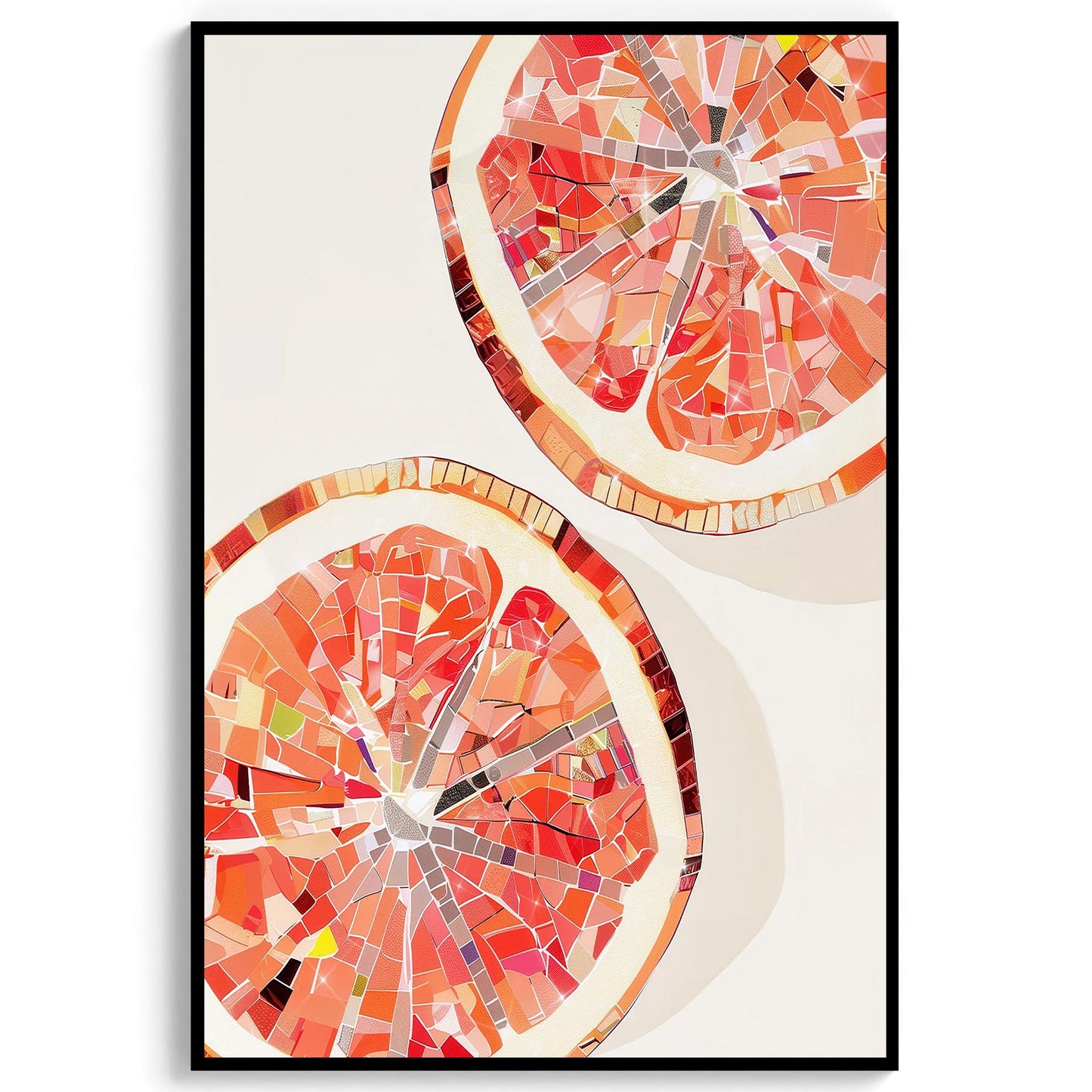 Disco Grapefruit Slice Art Print, Trendy Kitchen Wall Decor