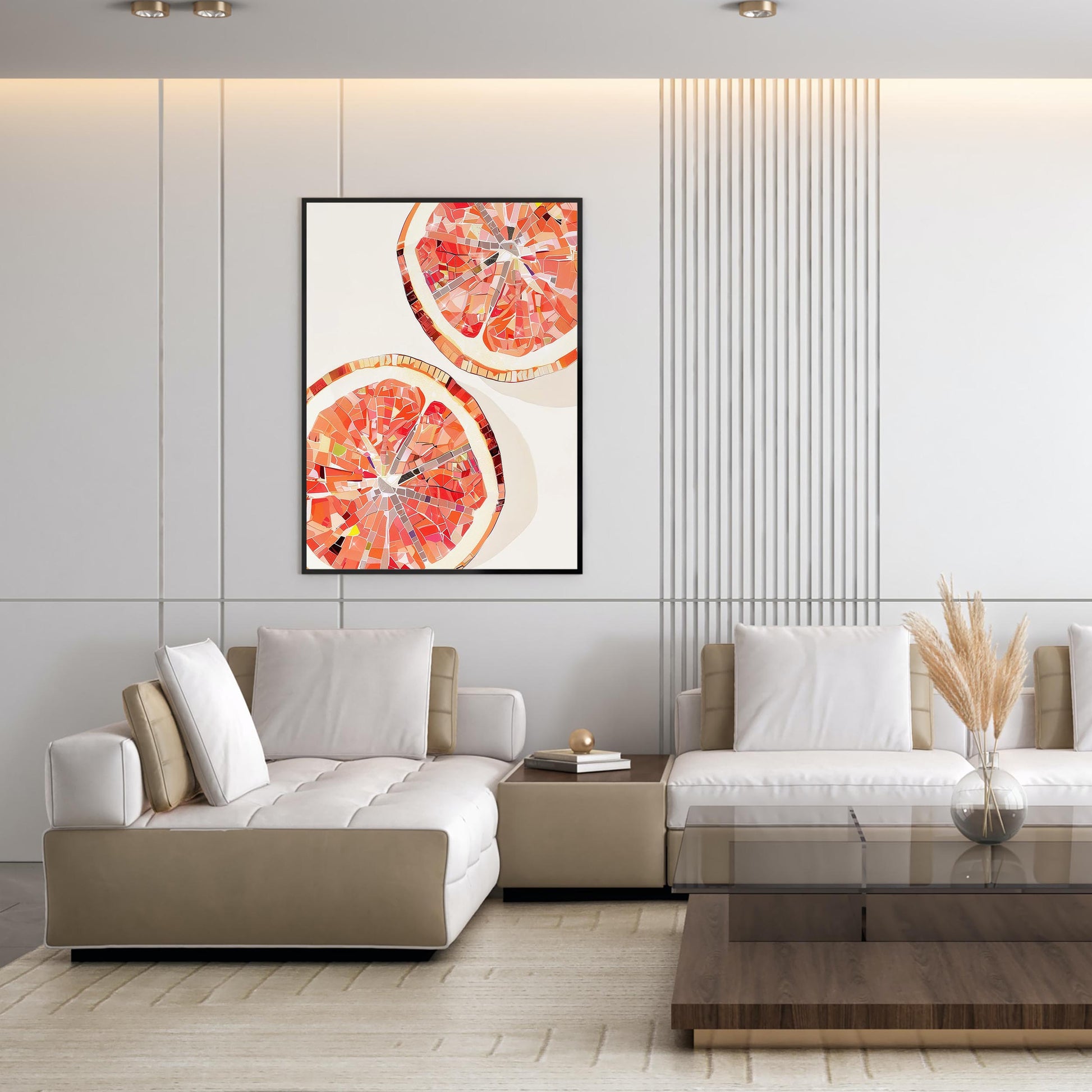 Disco Grapefruit Slice Art Print, Trendy Kitchen Wall Decor