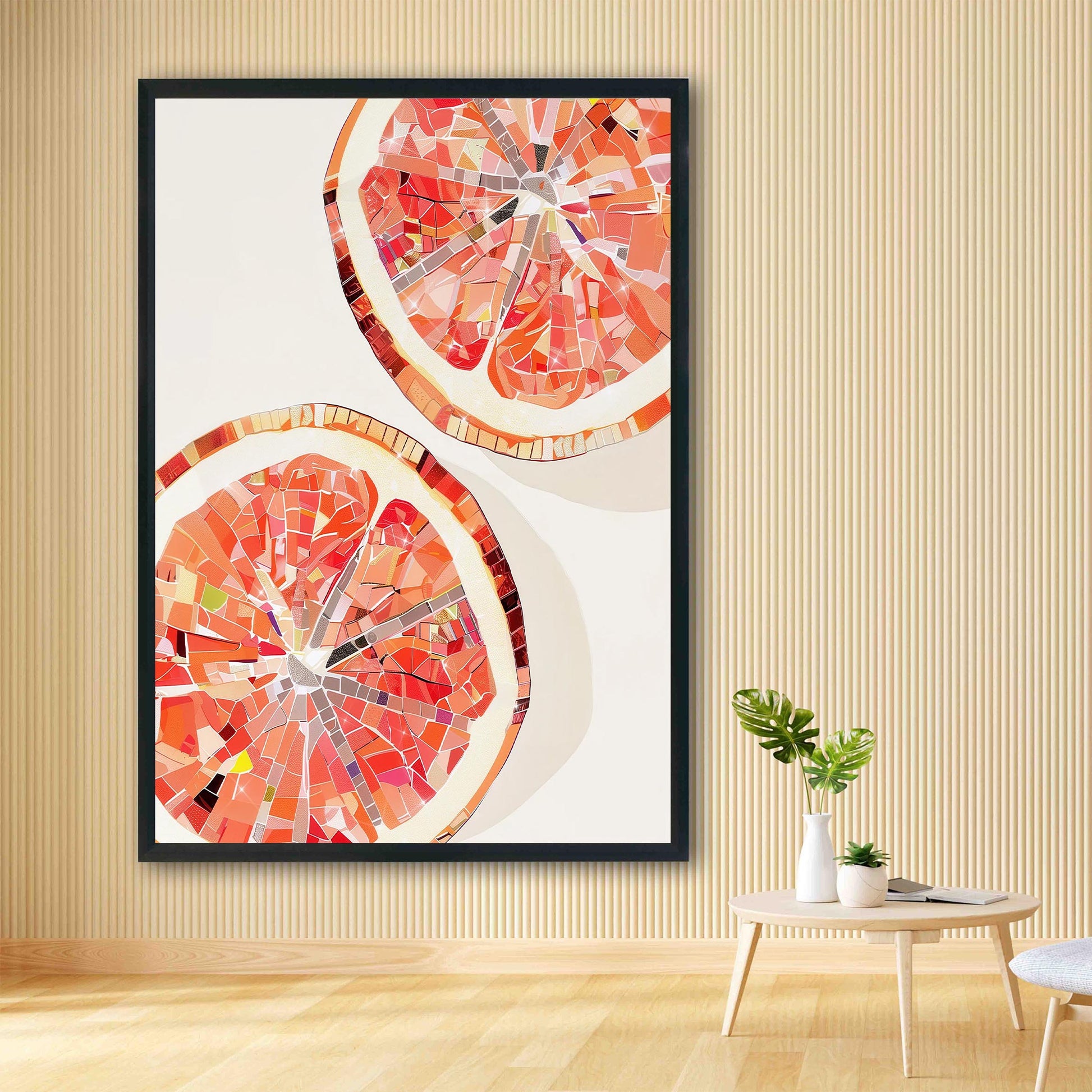 Disco Grapefruit Slice Art Print, Trendy Kitchen Wall Decor
