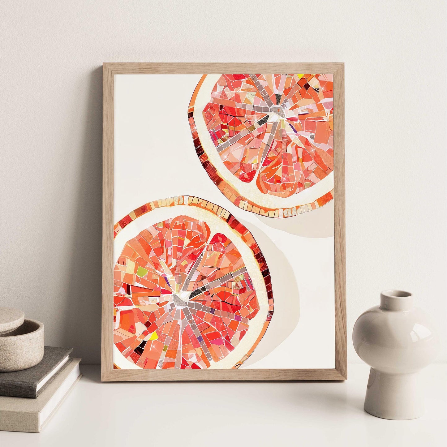 Disco Grapefruit Slice Art Print, Trendy Kitchen Wall Decor