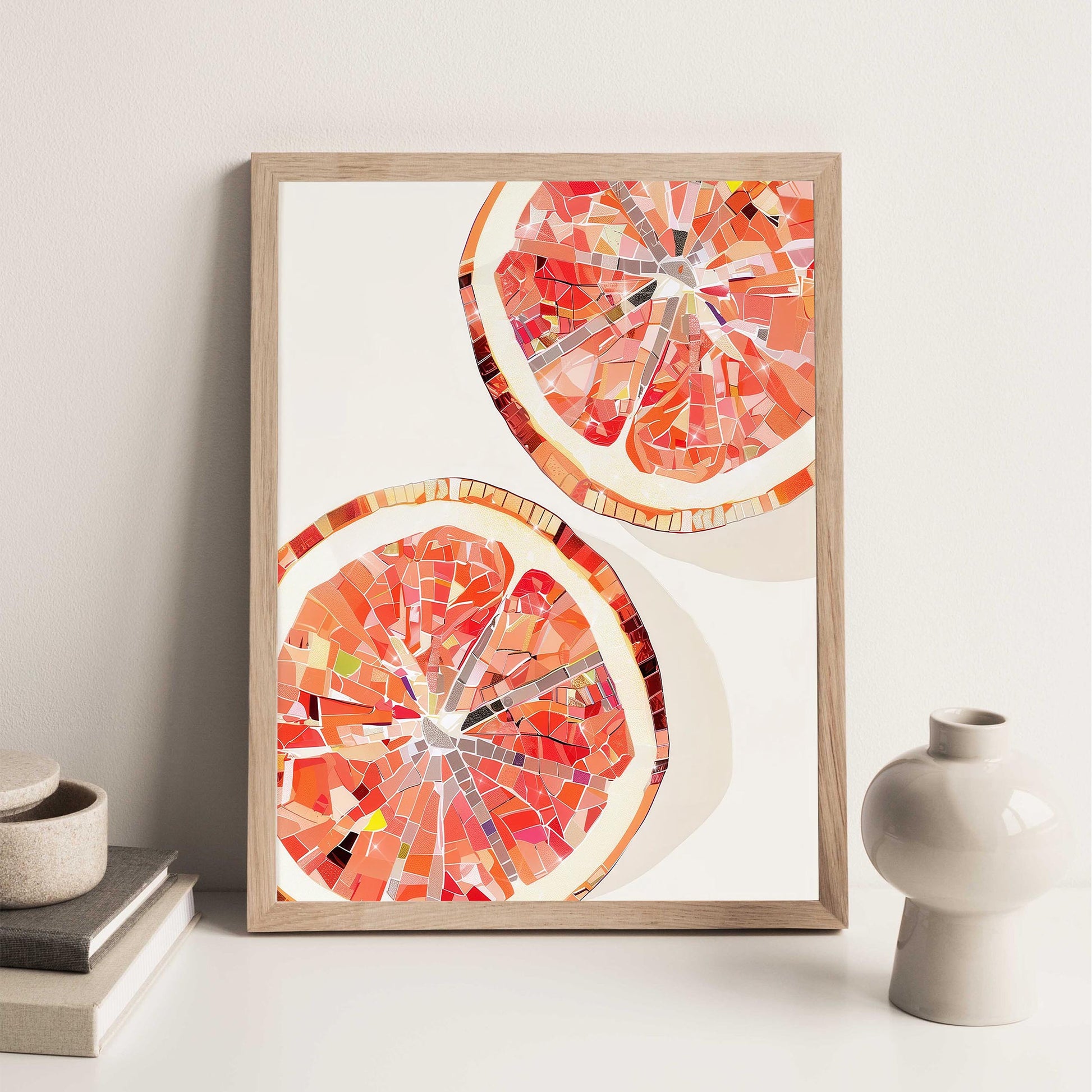 Disco Grapefruit Slice Art Print, Trendy Kitchen Wall Decor