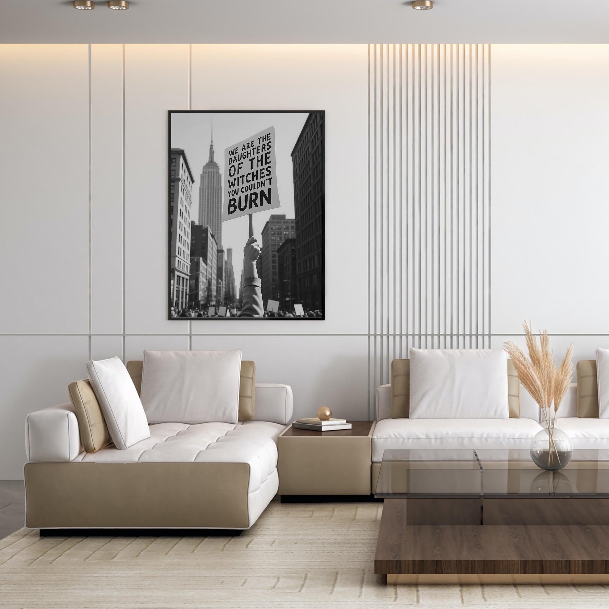 Feminist Protest Print Womenand#39;s Rights Poster, Retro Activist Feminism Art - Black and White Wall Decor