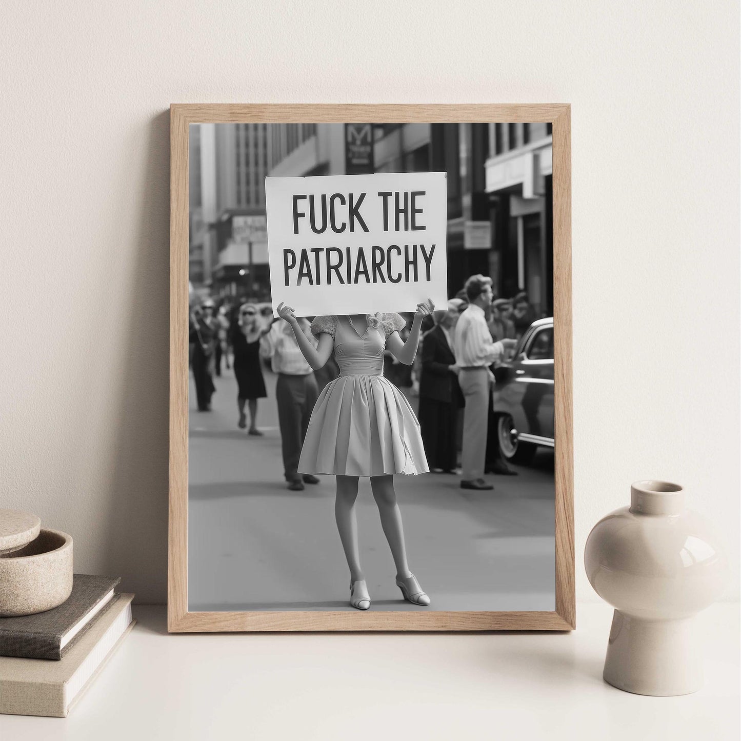 Feminist Retro Print Fuck The Patriarchy, Vintage Woman Protest Print, Girl Power, Feminism Poster - B