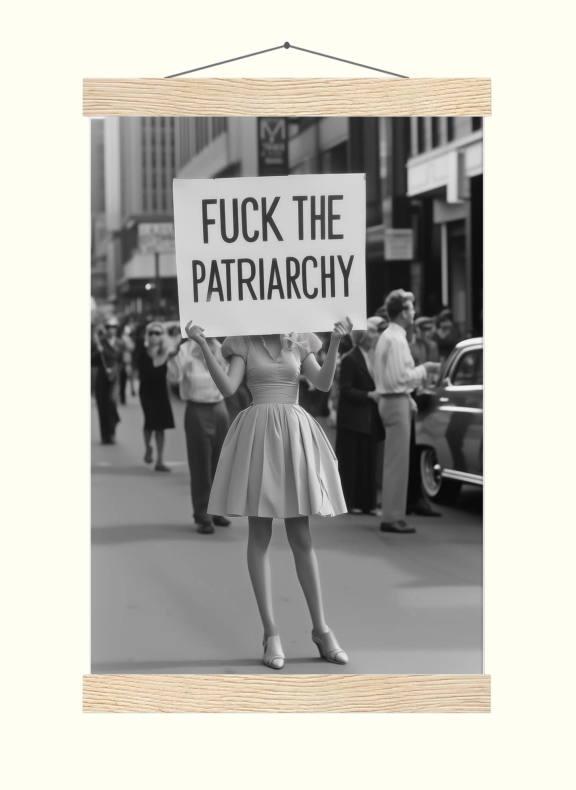 Feminist Retro Print Fuck The Patriarchy, Vintage Woman Protest Print, Girl Power, Feminism Poster - B